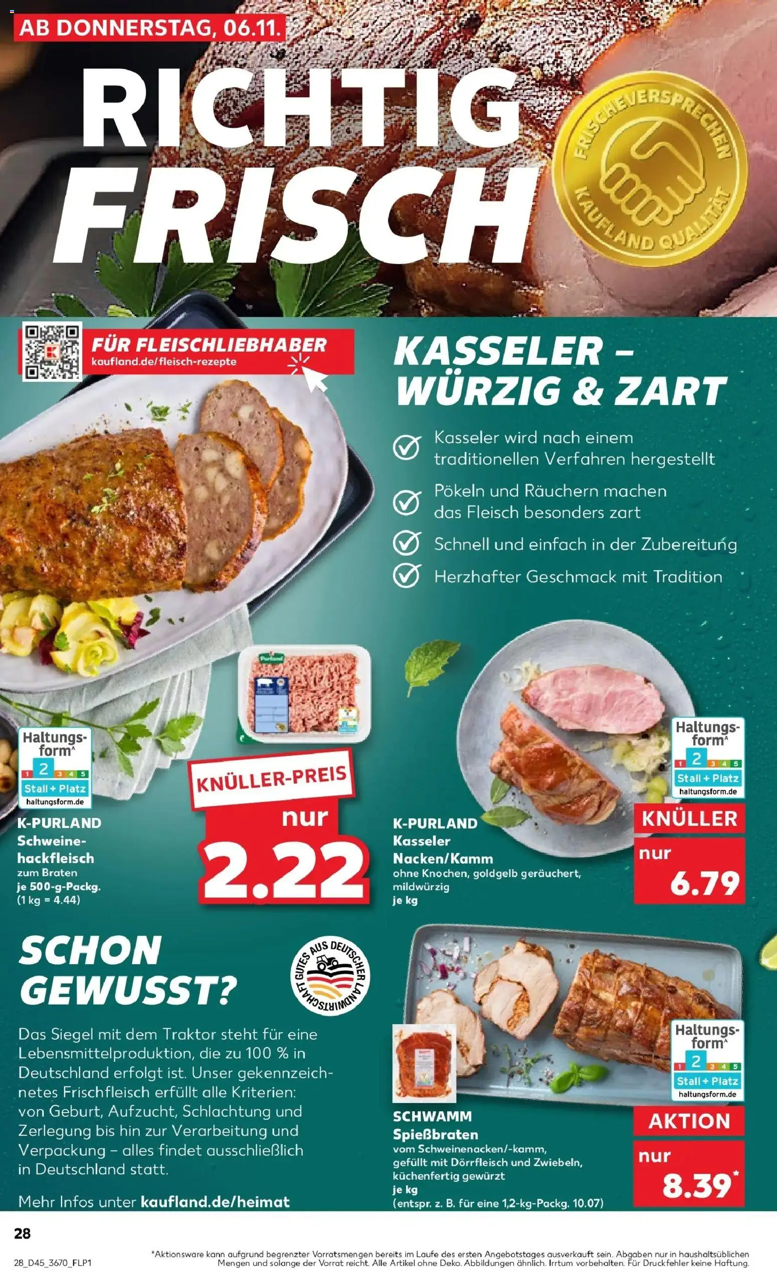 Kaufland prospekt Kaiserslautern	 – gültig ab 10.11.2025 | Seite: 28 | Produkte: Fleisch, Hackfleisch