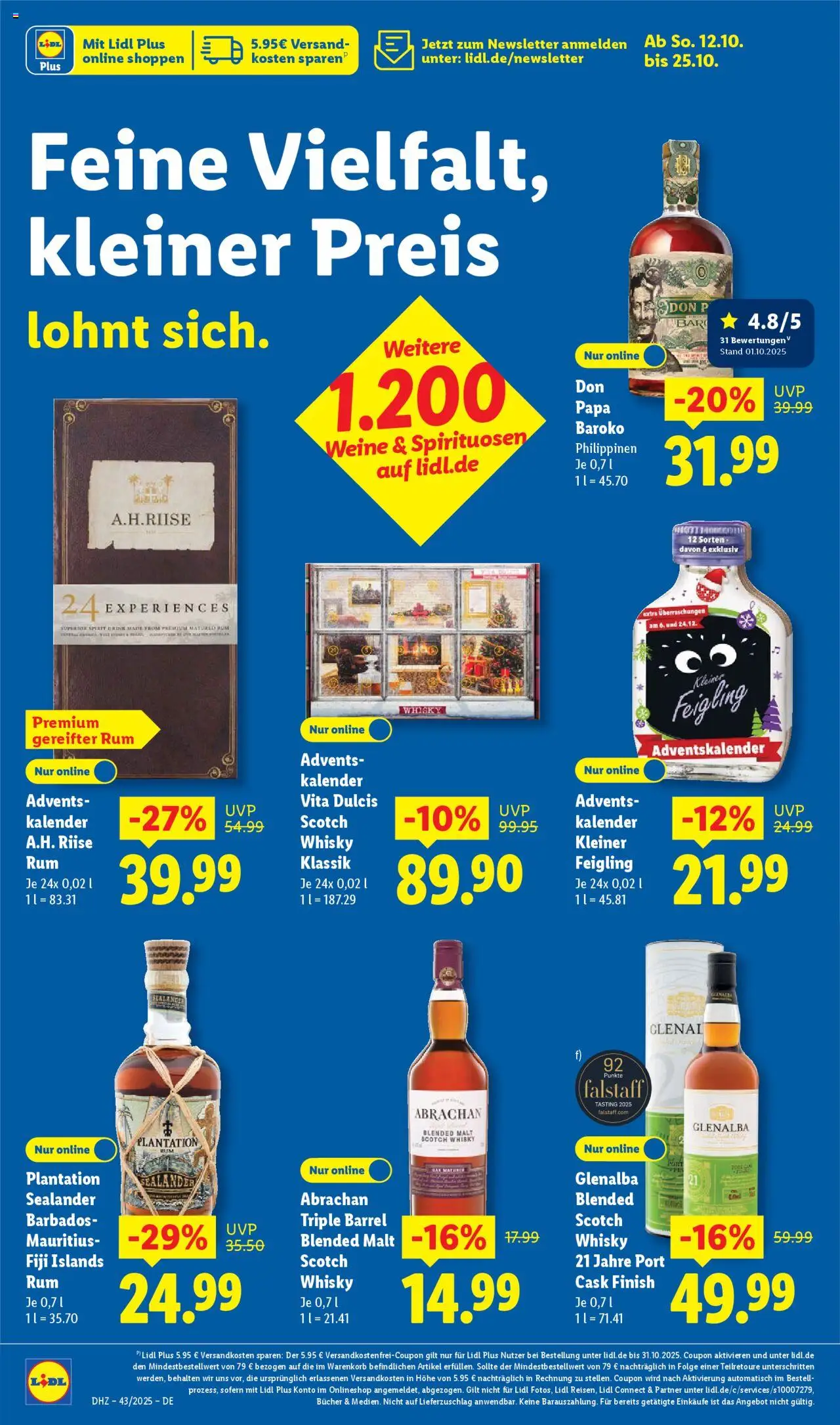 Lidl - Prospekt – gültig ab 20.10.2025 | Seite: 60 | Produkte: Whisky, Rum, Finish