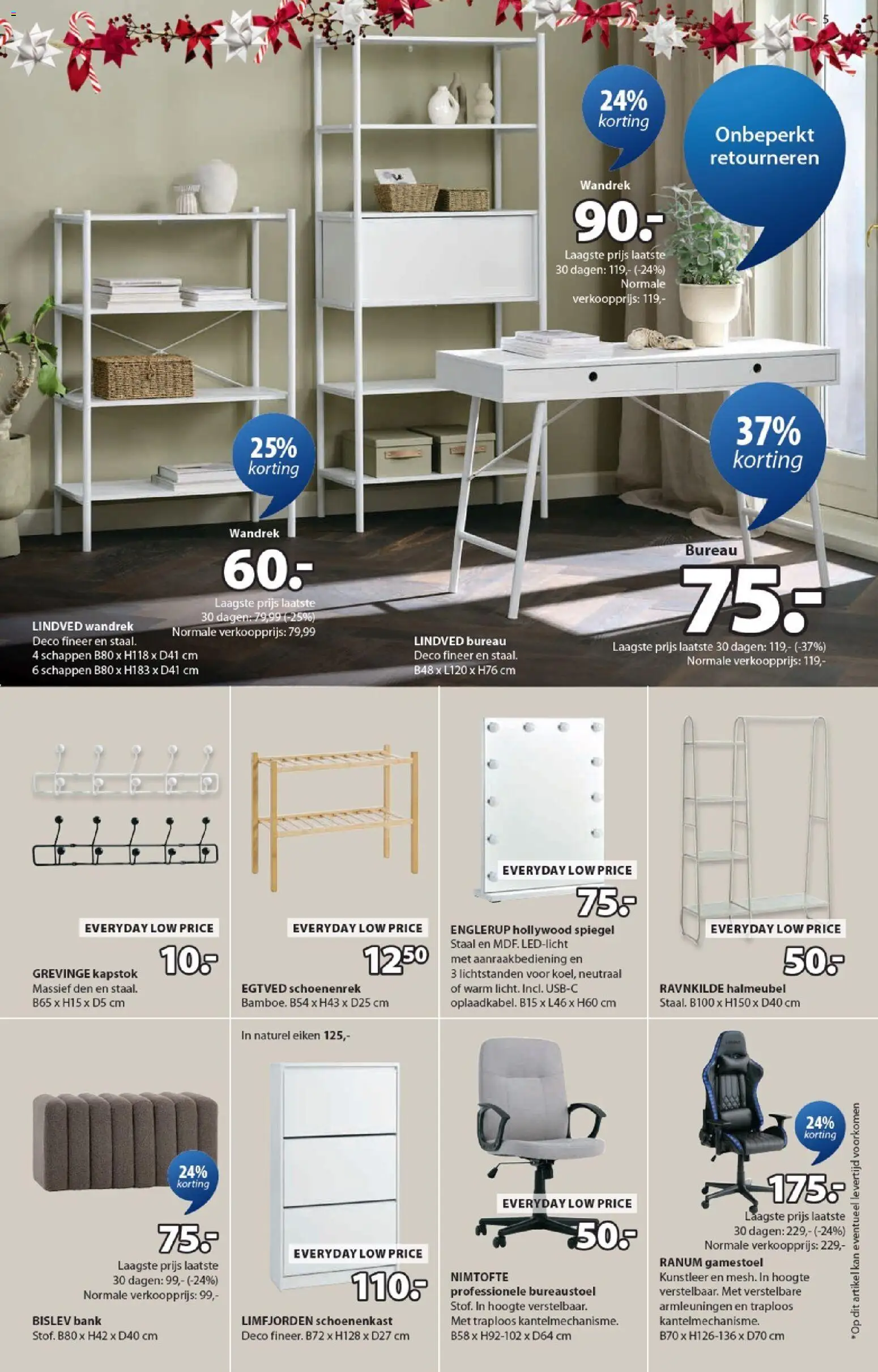 {H1} | Pagina: 5 | Producten: Kan, Bank, Bureau, Spiegel