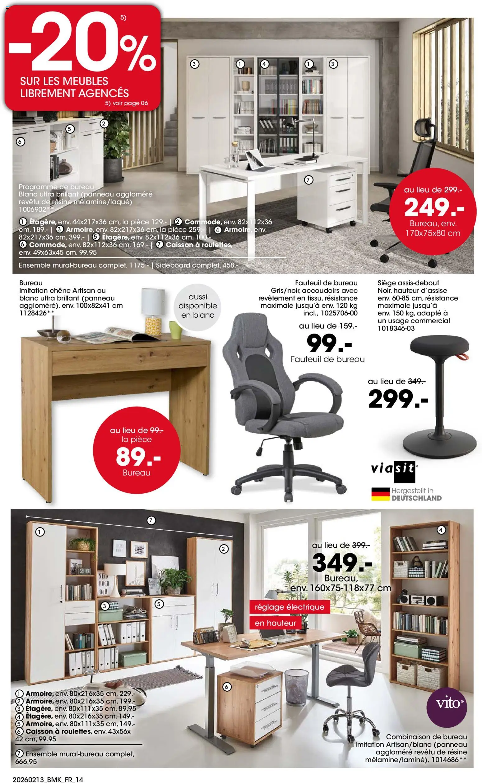 {H1} | Page: 14 | Produits: Bureau, Fauteuil, Combinaison