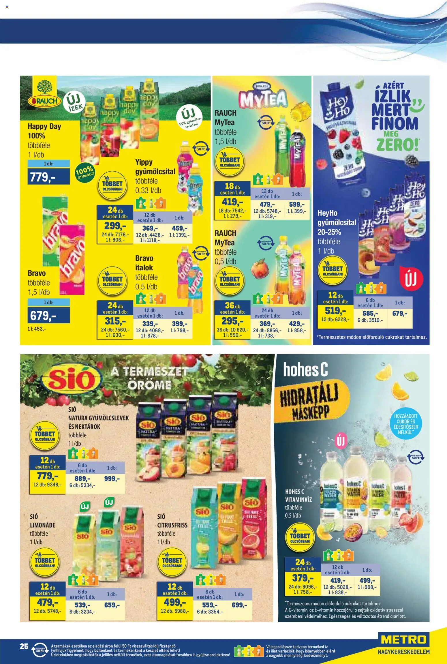 Metro akciós ujság - amely érvényes a következő dátumtól: 02.05.2026 | Oldal: 25 | Termékek: Gyümölcs, Hohes c, Limonádé, Cukor