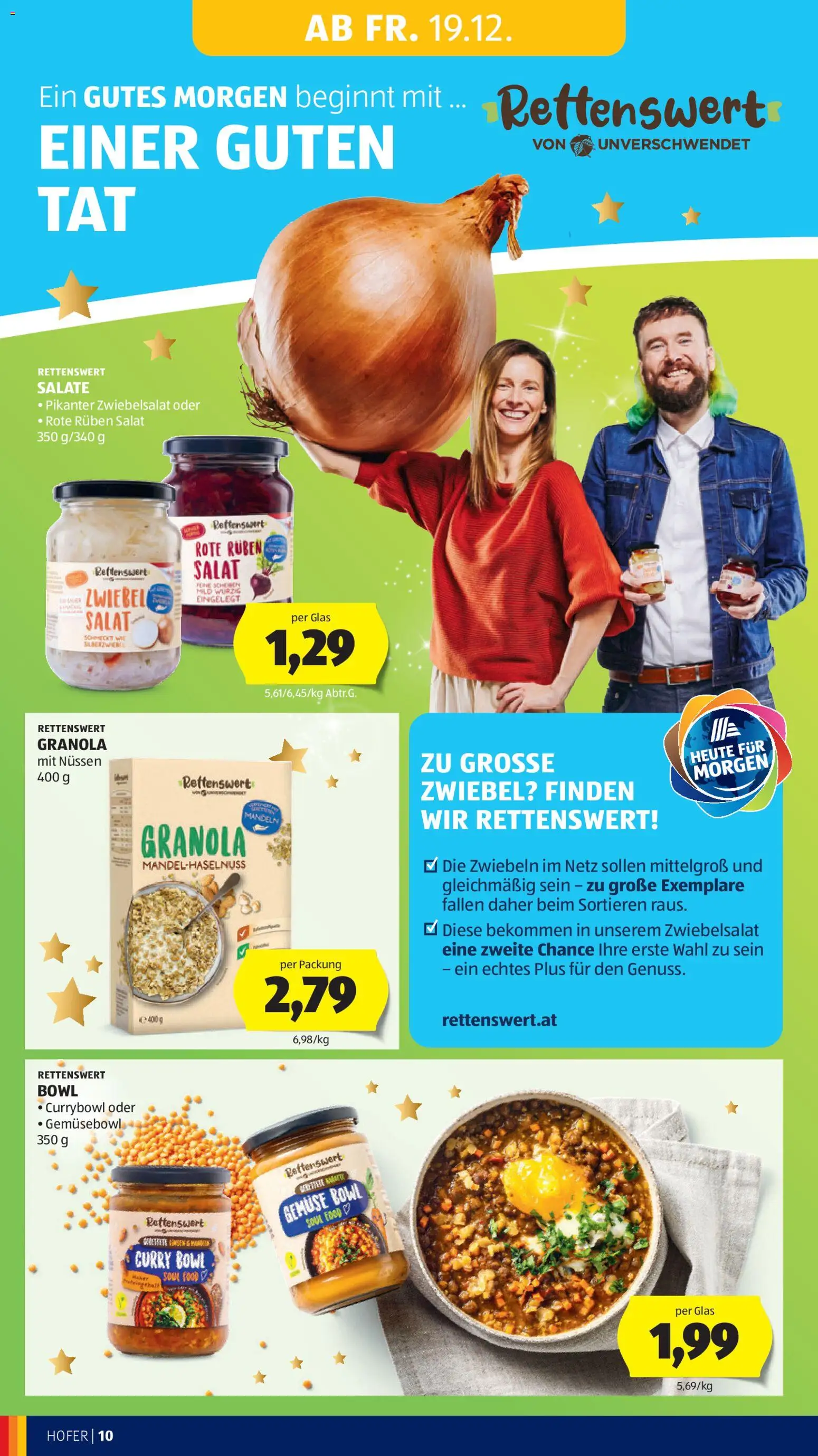 Hofer Flugblatt gültig ab 19.12.2025 | Seite: 12 | Produkte: Salat, Zwiebeln, Gemüse