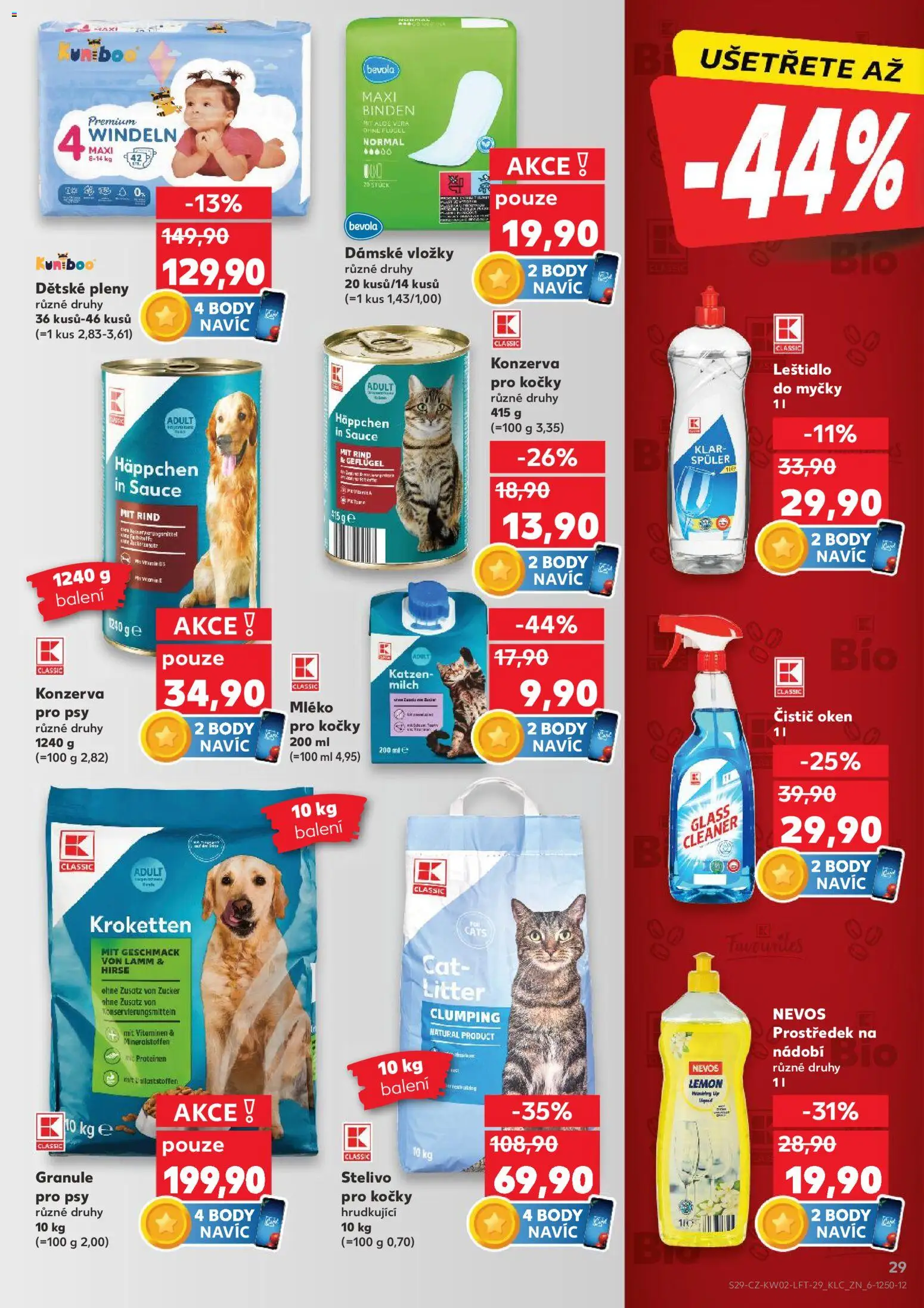 Kaufland leták - Plzeň od 07.01.2026 | Strana: 29 | Produkty: Leštidlo do myčky, Stelivo pro kočky, Čistič oken, Konzerva pro kočky