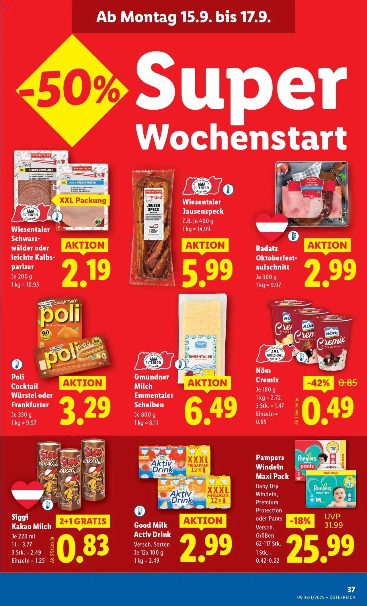 Lidl Flugblatt - Eisenstadt, Ebenfurth, Mattersburg gültig ab 11.09.2025 | Seite: 39 | Produkte: Pampers, Milch