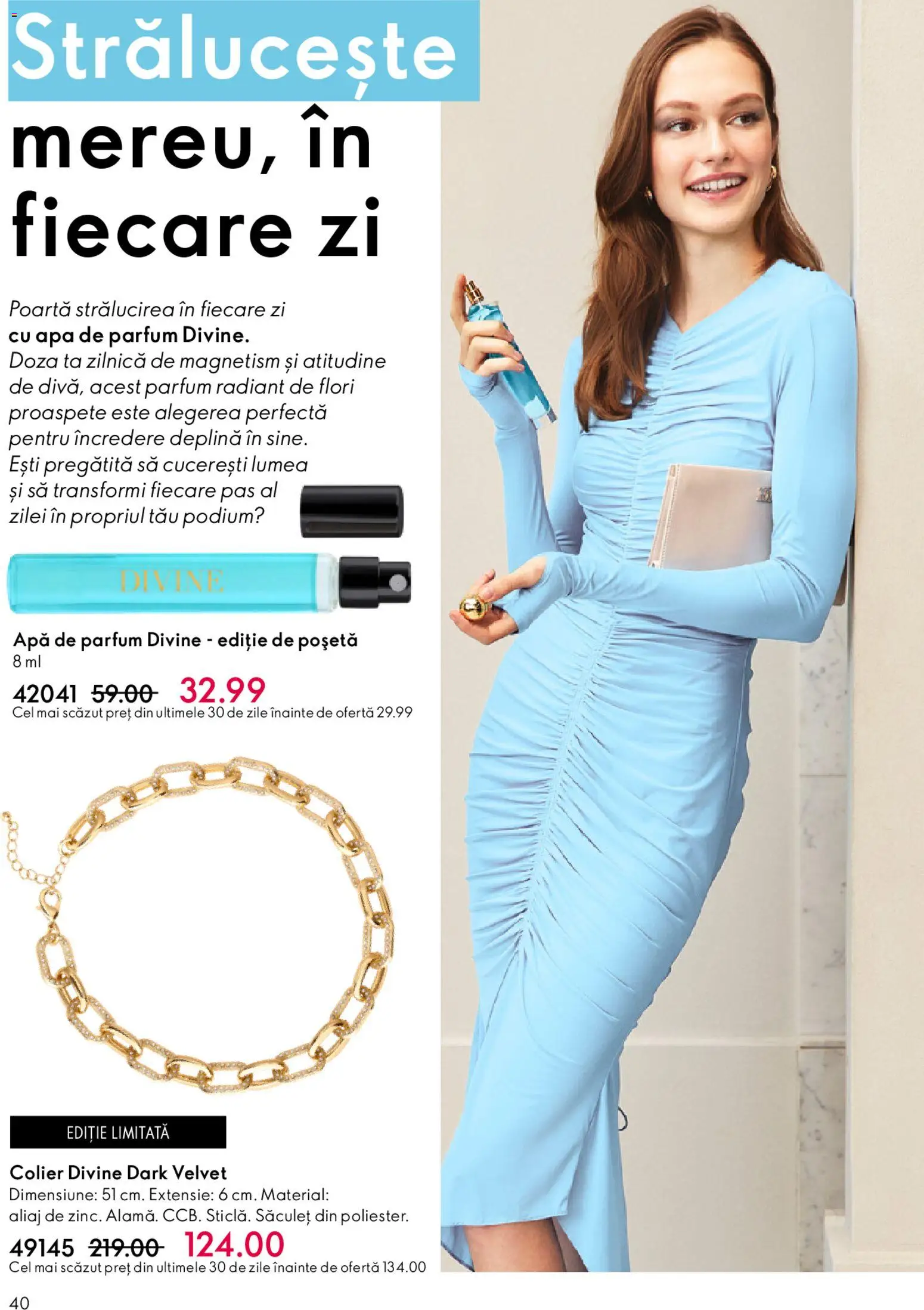 Noul catalog Oriflame – valabil de la 04.03.2026 | Pagină: 40 | Produse: Apă de parfum, Colier, Parfum, Apă