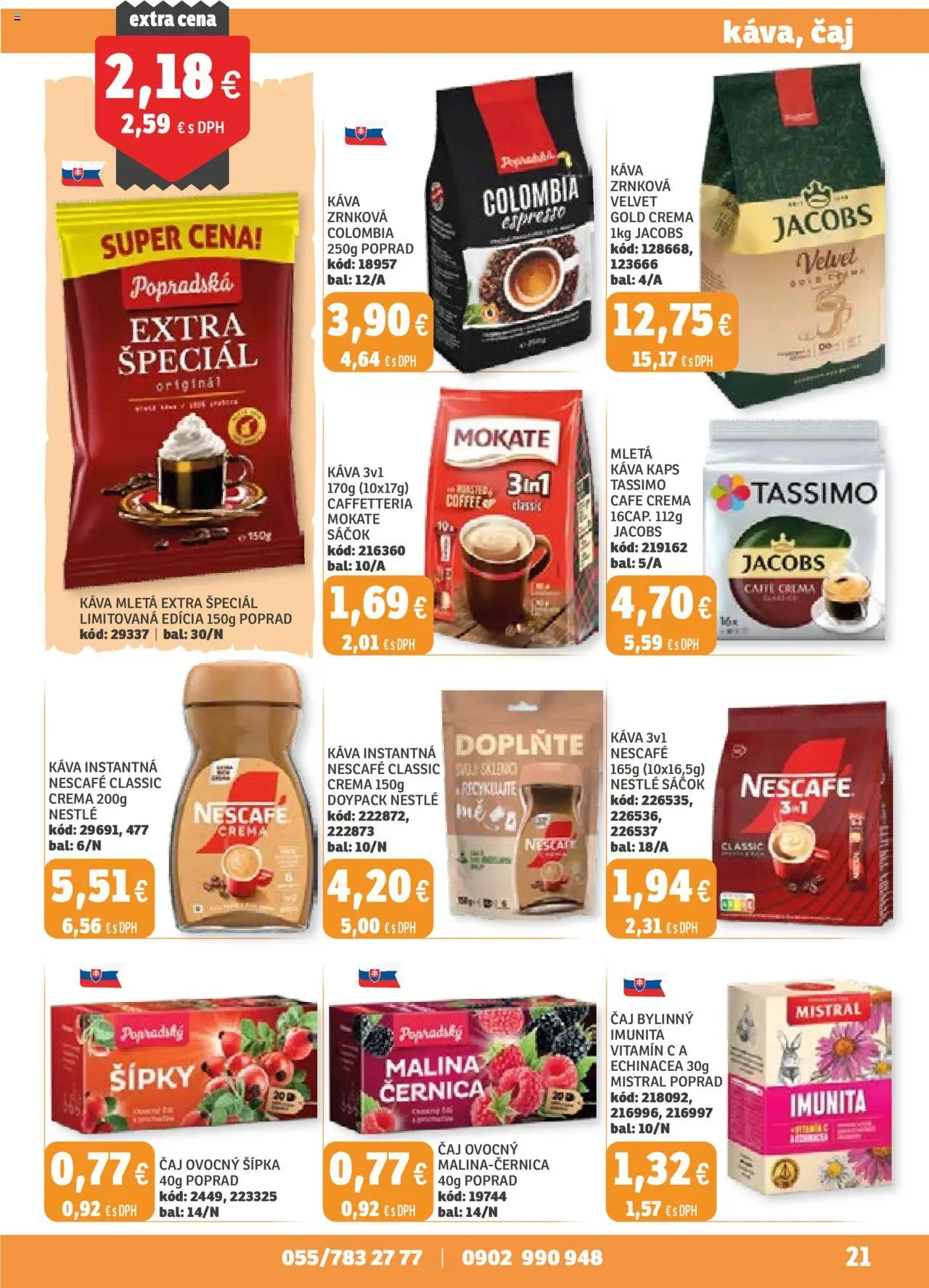 Nové Labaš akcie – leták je platný od 19.09.2025 | Strana: 21 | Produkty: Káva, Čaj, Nescafé Classic, Nescafé Crema