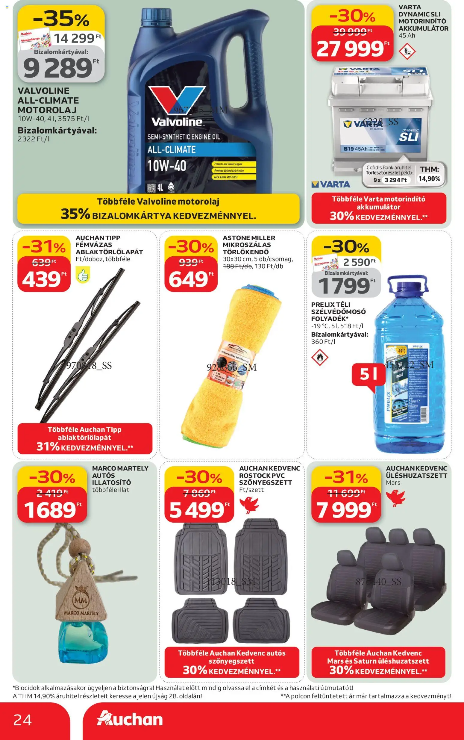 Auchan akciós ujság - amely érvényes a következő dátumtól: 05.02.2026 | Oldal: 24 | Termékek: Törlőkendő, Akkumulátor, Motorolaj