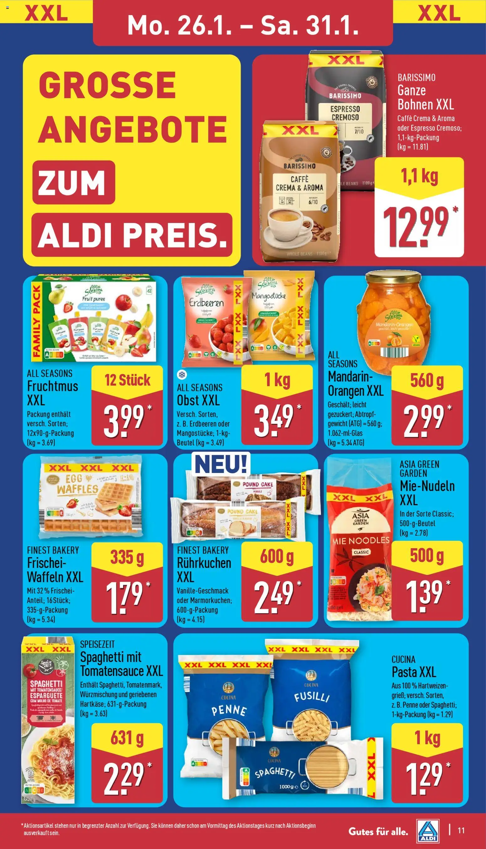 Aldi Prospekt 	 – gültig ab 26.01.2026 | Seite: 13 | Produkte: Gewicht, Orangen, Waffeln, Pasta