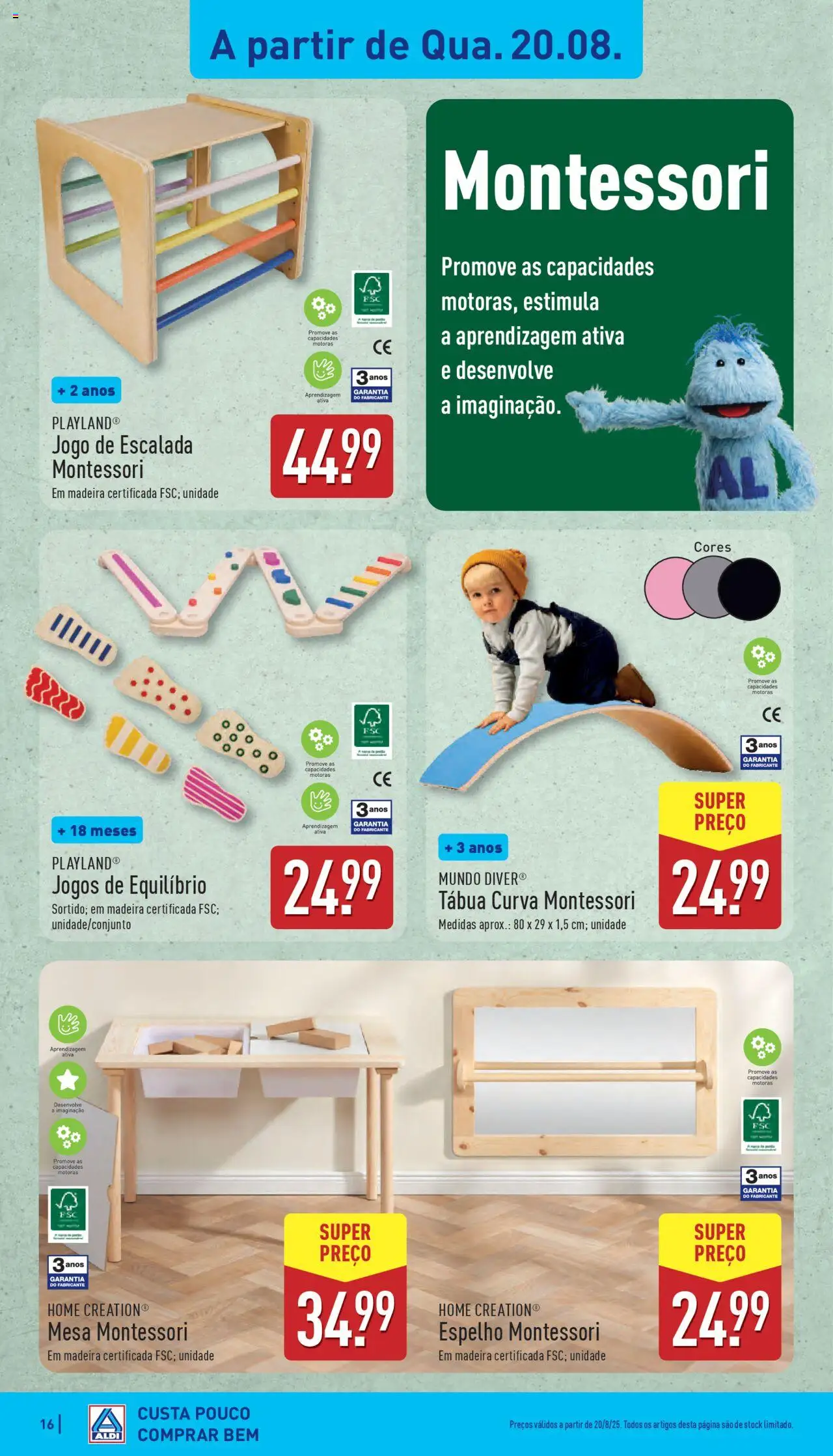 Aldi folheto │ válido de 18.08.2025 | Página: 16 | Produtos: Tábua, Jogos, Mesa, Espelho