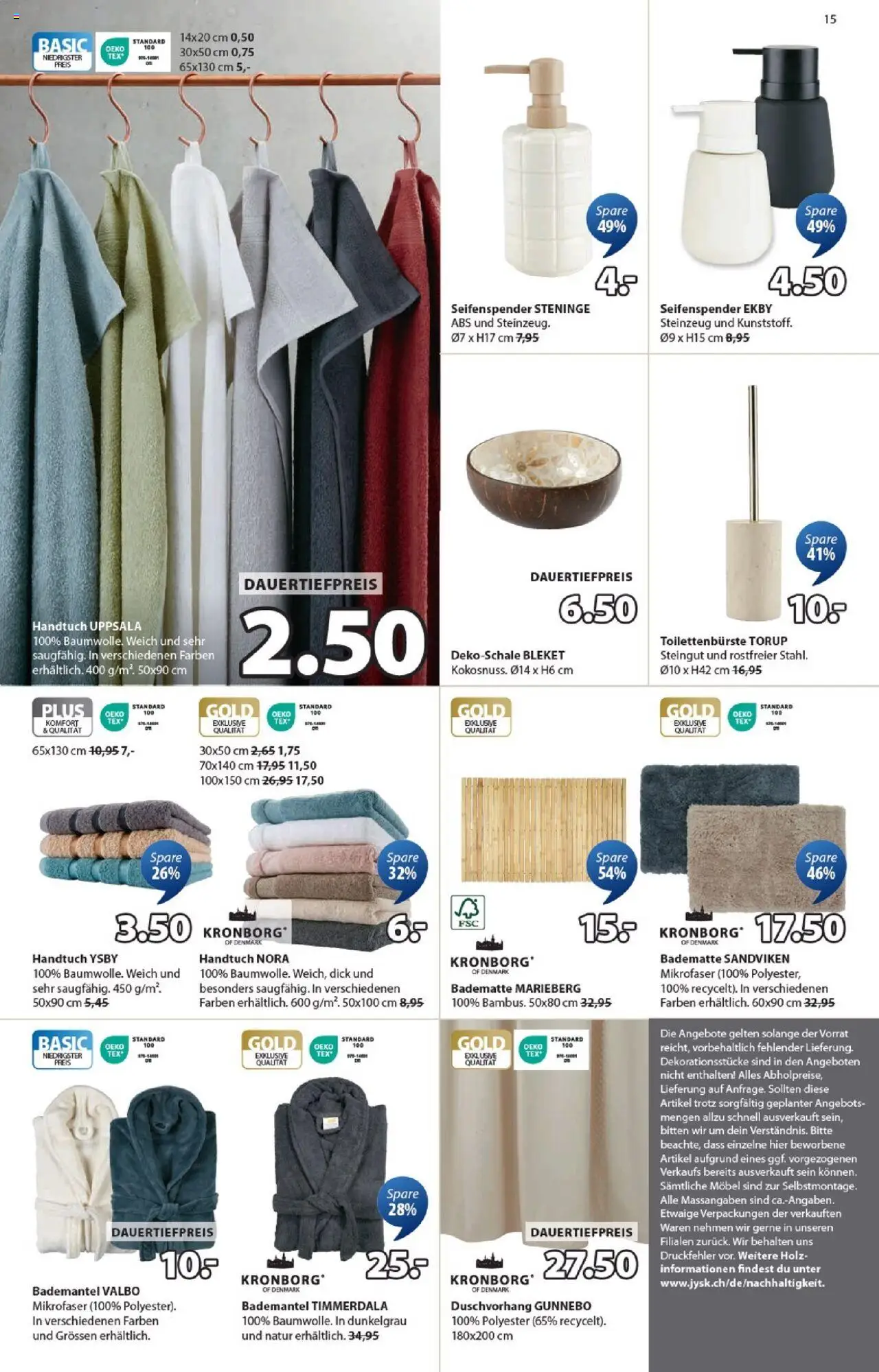 JYSK Aktionen – gültig ab 07.10.2025 | Seite: 15 | Produkte: Seifenspender, Bademantel