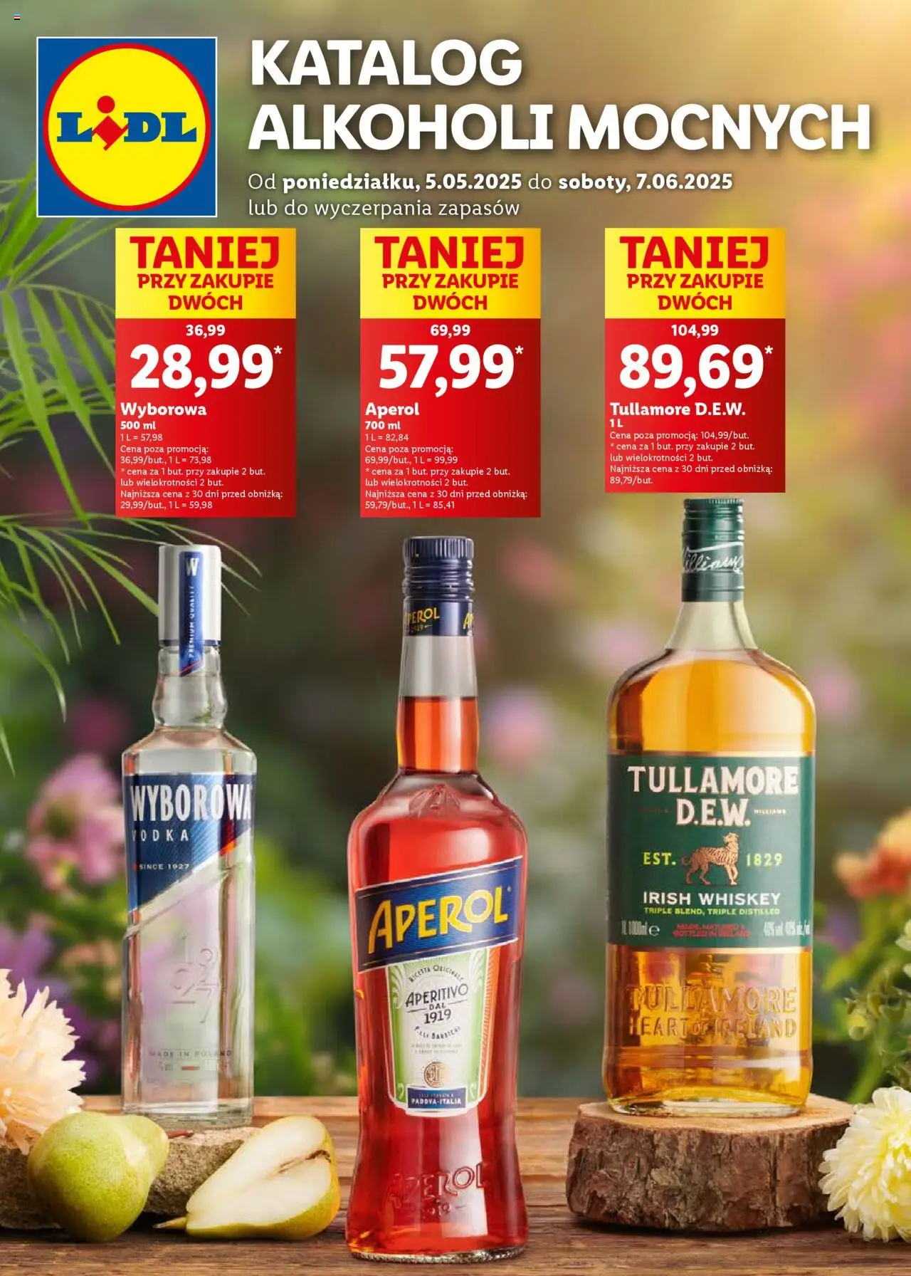 Lidl Katalog alkoholi mocnych od 05.05.2025 | Strona: 1 | Produkty: Vodka, Aperol
