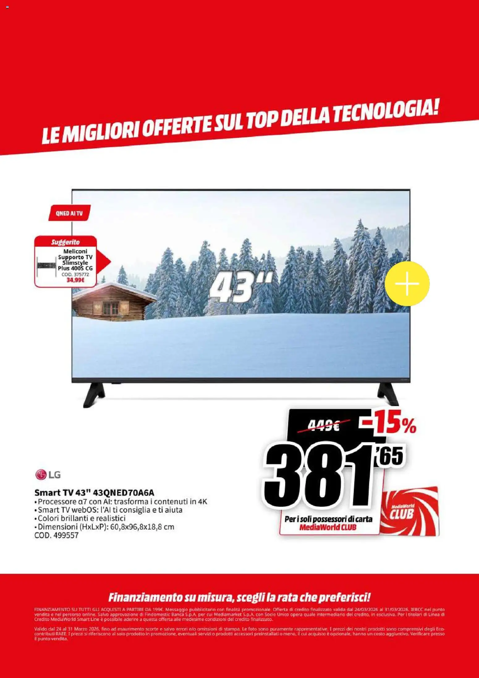 Volantino Media World del 24.03.2026 | Pagina: 5 | Prodotti: smart TV, Top, TV