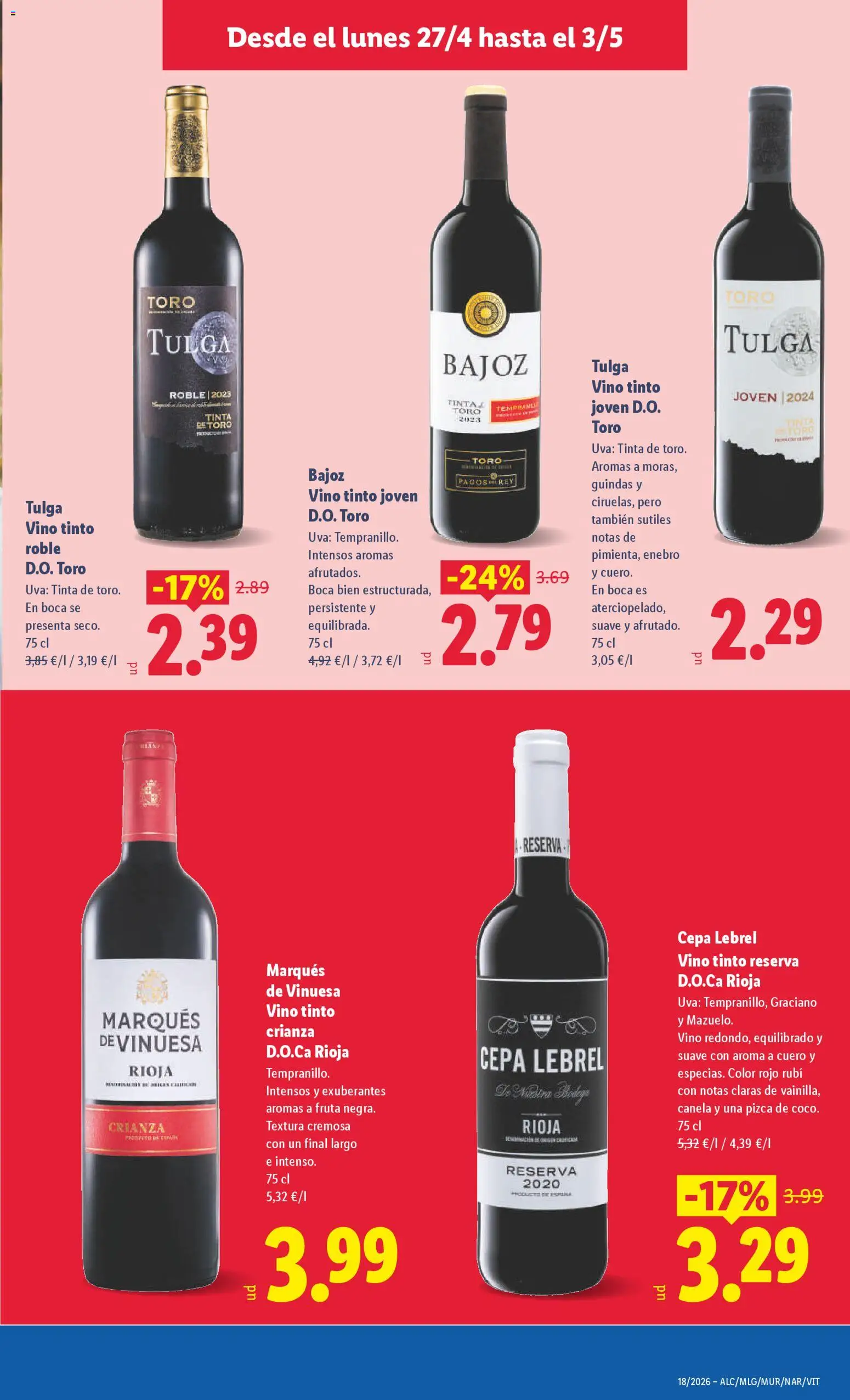 Lidl folleto │ válido desde el 27.04.2026 | Página: 23 | Productos: Vino