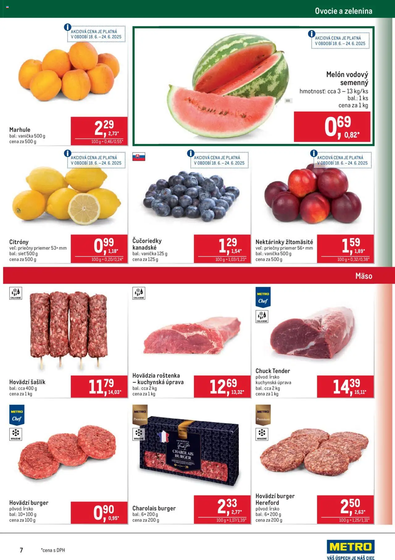 Metro maloobchod │ platný od 18.06.2025 | Strana: 7 | Produkty: Citróny, Melón, Marhule, Ovocie
