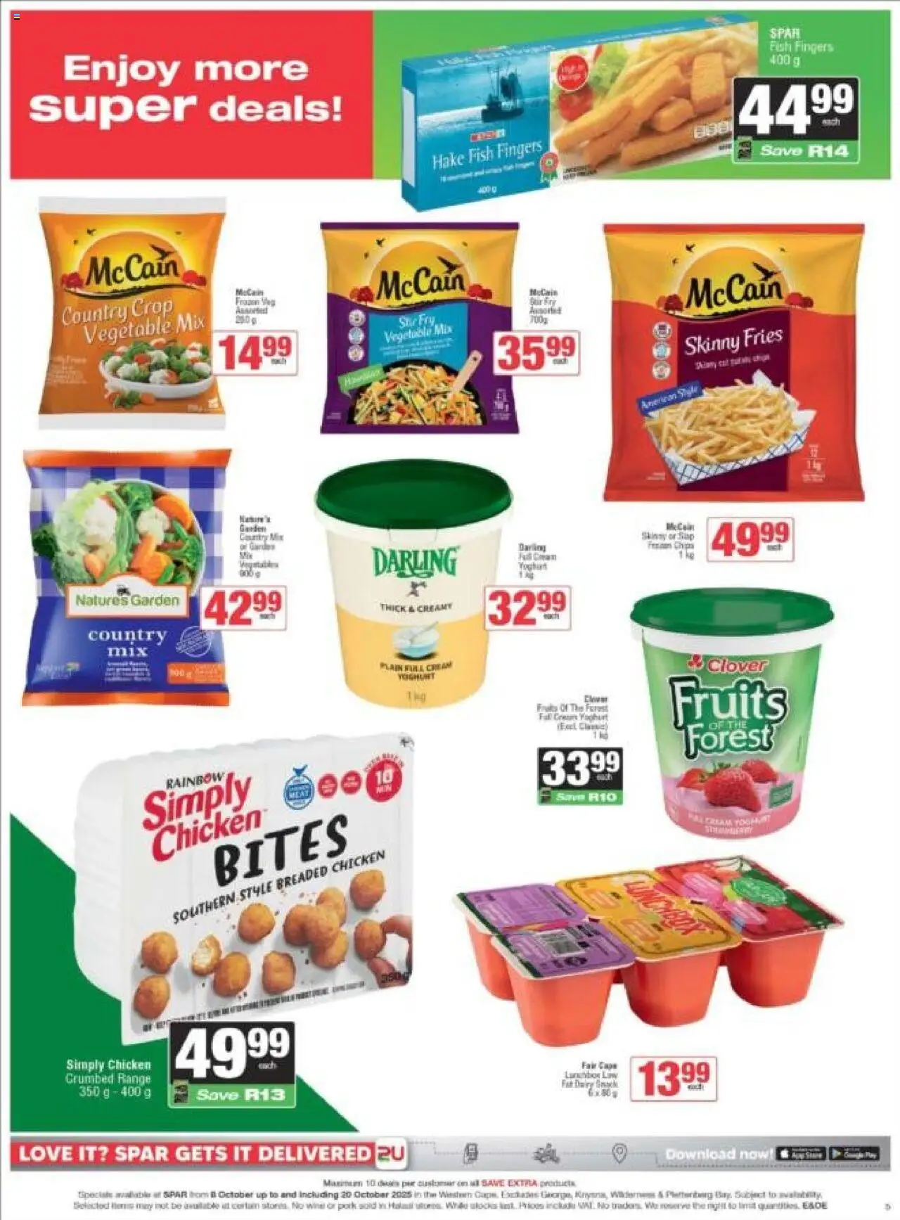 New Spar catalogue – valid from 08.10.2025 | Page: 5 | Products: Yoghurt, Chicken, Pork, Cream