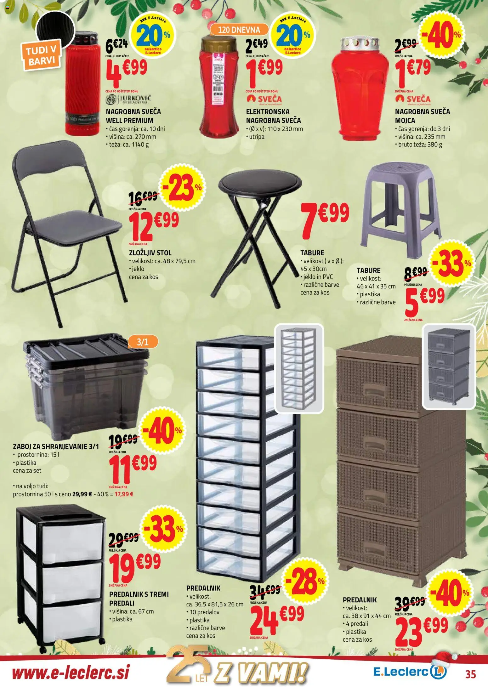 Novi E.leclerc katalog ponudbe – veljaven od 27.12.2025 | Stran: 35 | Izdelki: Teza, Predalnik, Kos, Tabure