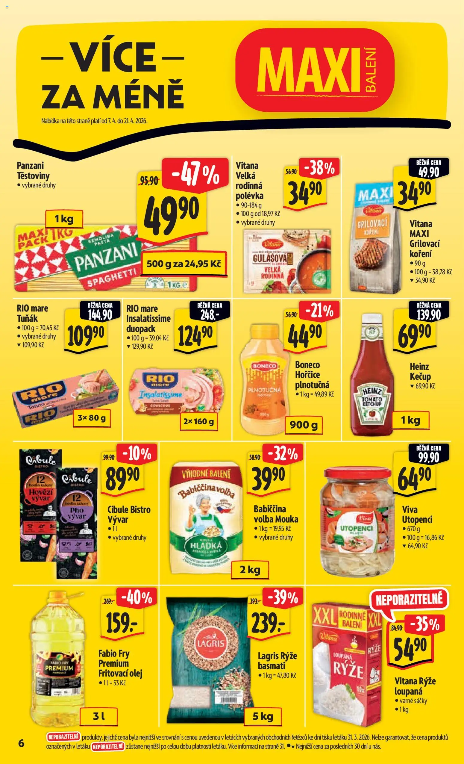 Albert leták - Hypermarket od 07.04.2026 | Strana: 12 | Produkty: Olej, Rýže, Koření, Utopenci