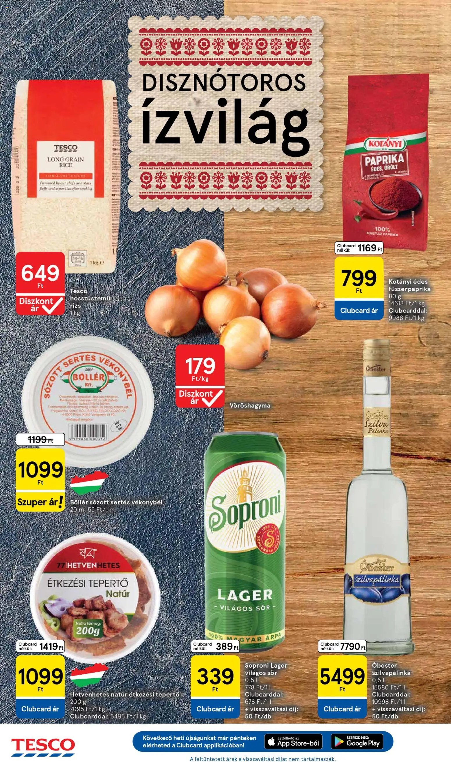 Tesco akciós ujság - amely érvényes a következő dátumtól: 29.01.2026 | Oldal: 4 | Termékek: Vöröshagyma, Szilva, Sör, Szilvapálinka