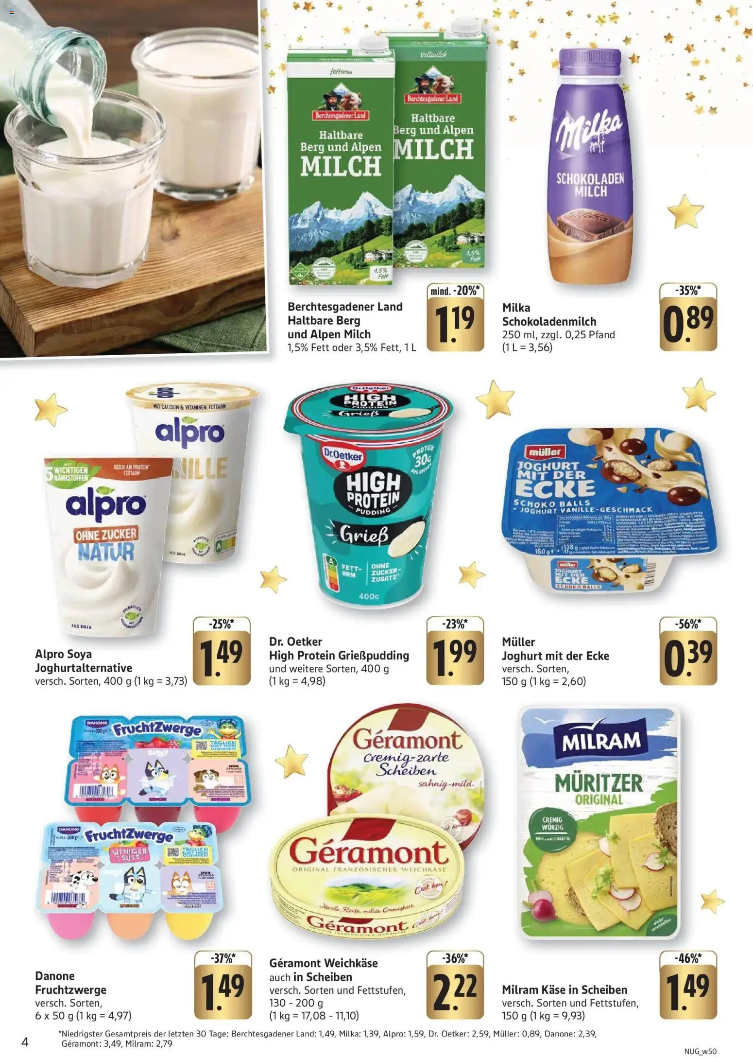 Edeka prospekt Gengenbach	 – gültig ab 08.12.2025 | Seite: 4 | Produkte: Käse, Joghurt, Alpro, Milram