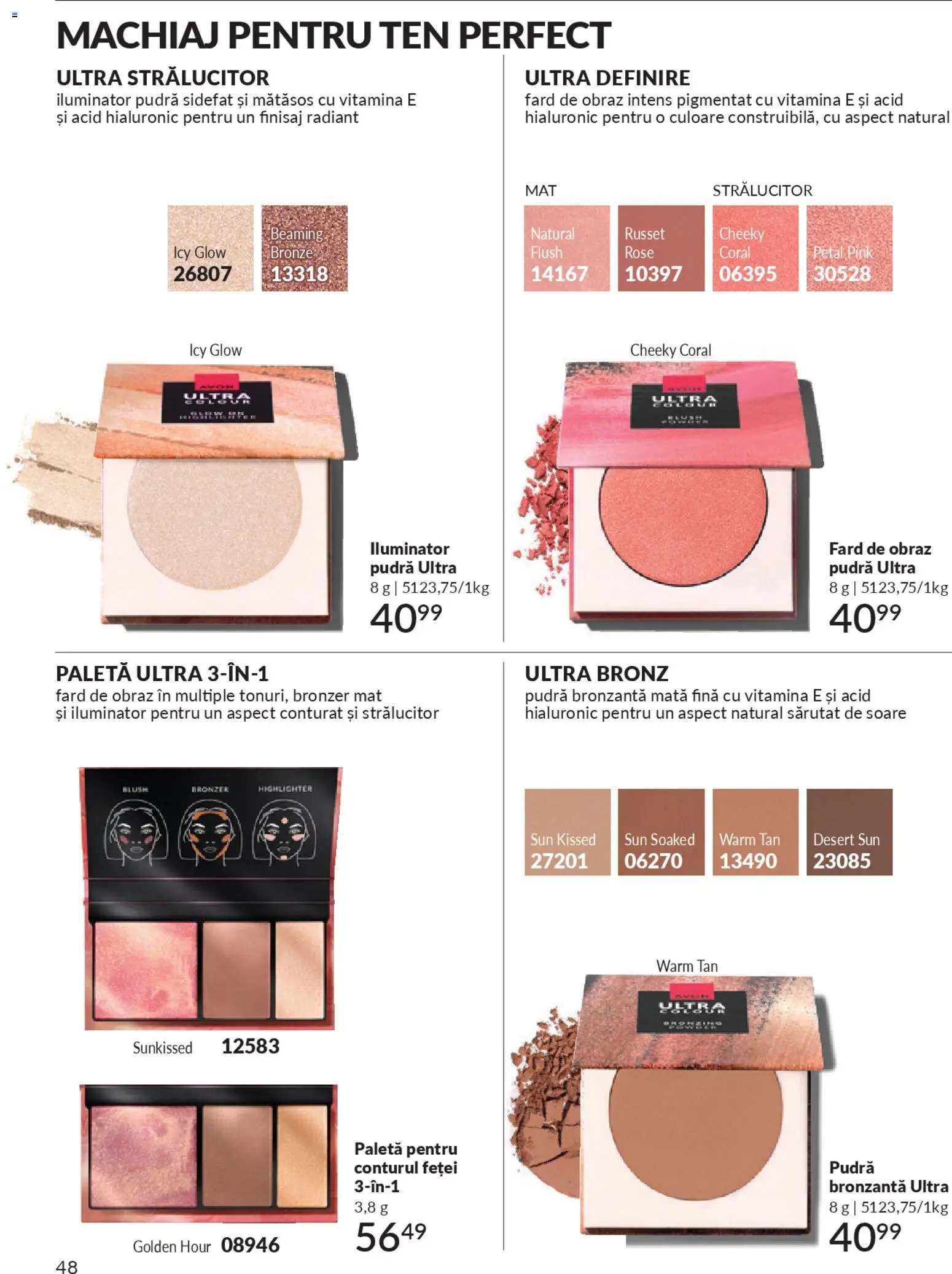 Noul catalog Avon – valabil de la 01.01.2026 | Pagină: 50 | Produse: Machiaj, Bronzer, Blush, Iluminator