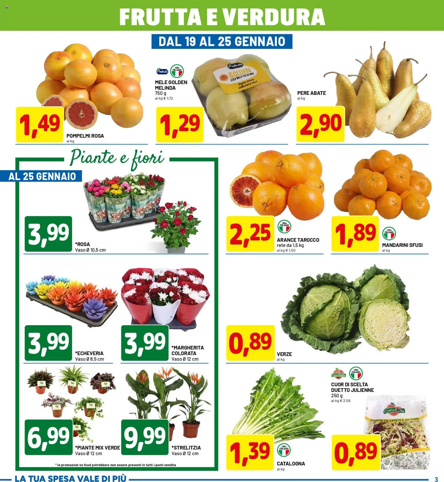 Volantino D Più del 12.01.2026 | Pagina: 3 | Prodotti: Mele, Mandarini, Frutta, Vaso