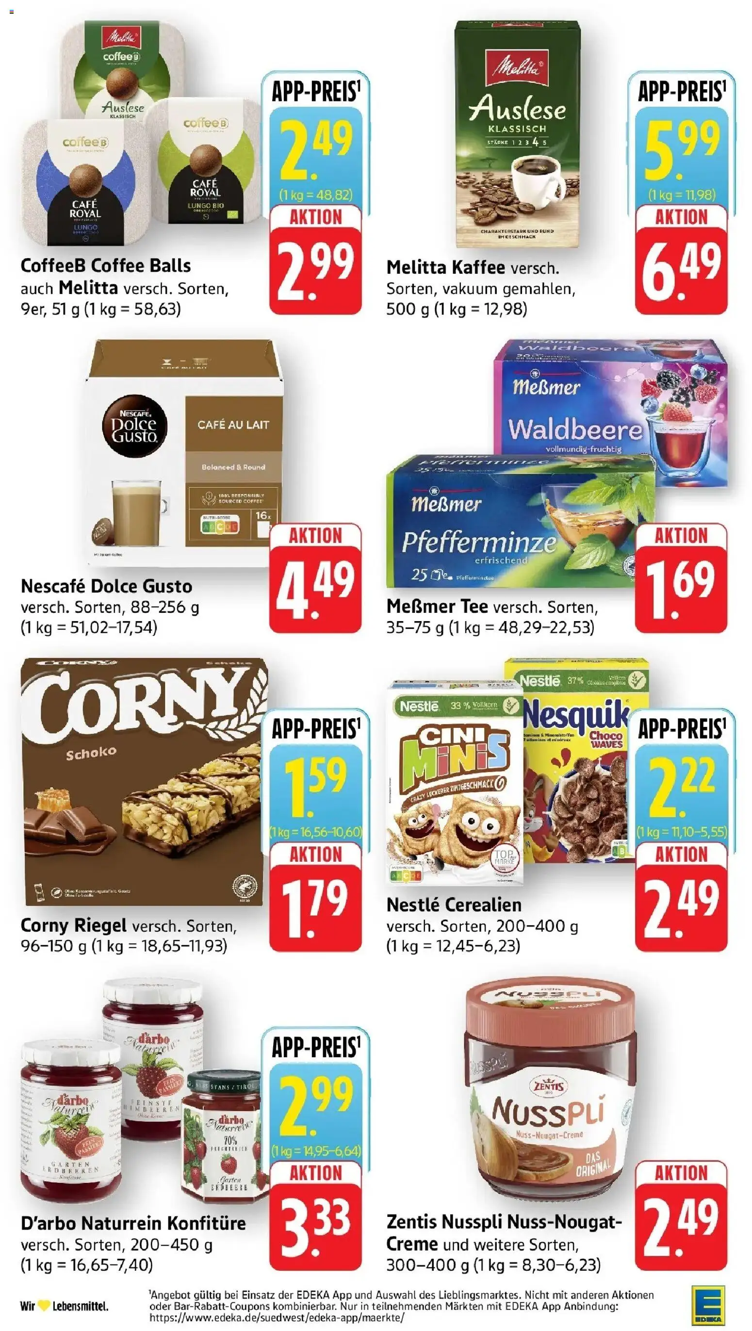 Edeka prospekt Weinstadt - Endersbach	 – gültig ab 02.03.2026 | Seite: 23 | Produkte: Melitta kaffee, Kaffee, Zentis nusspli, Dolce gusto