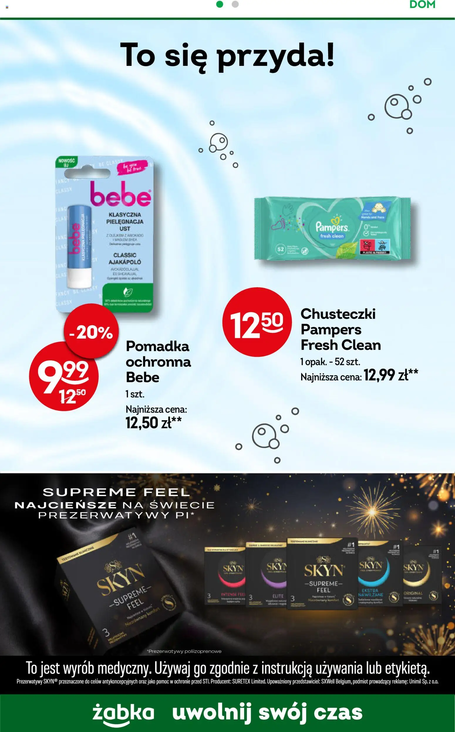 Żabka Gazetka od 17.12.2025 | Strona: 64 | Produkty: Prezerwatywy, Pampers, Pomadka