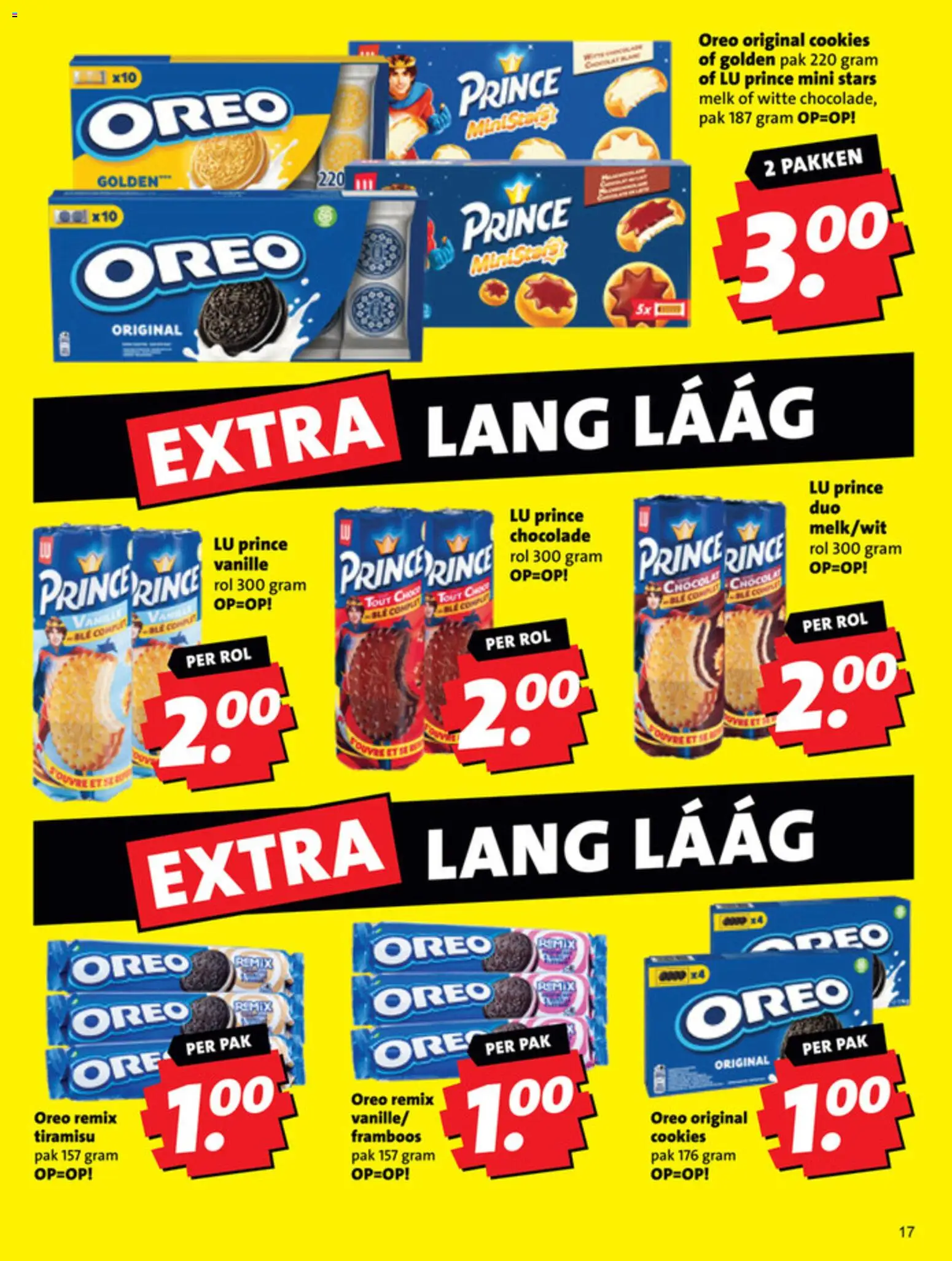 {H1} | Pagina: 17 | Producten: Melk, Chocolade, Pavilon, Oreo