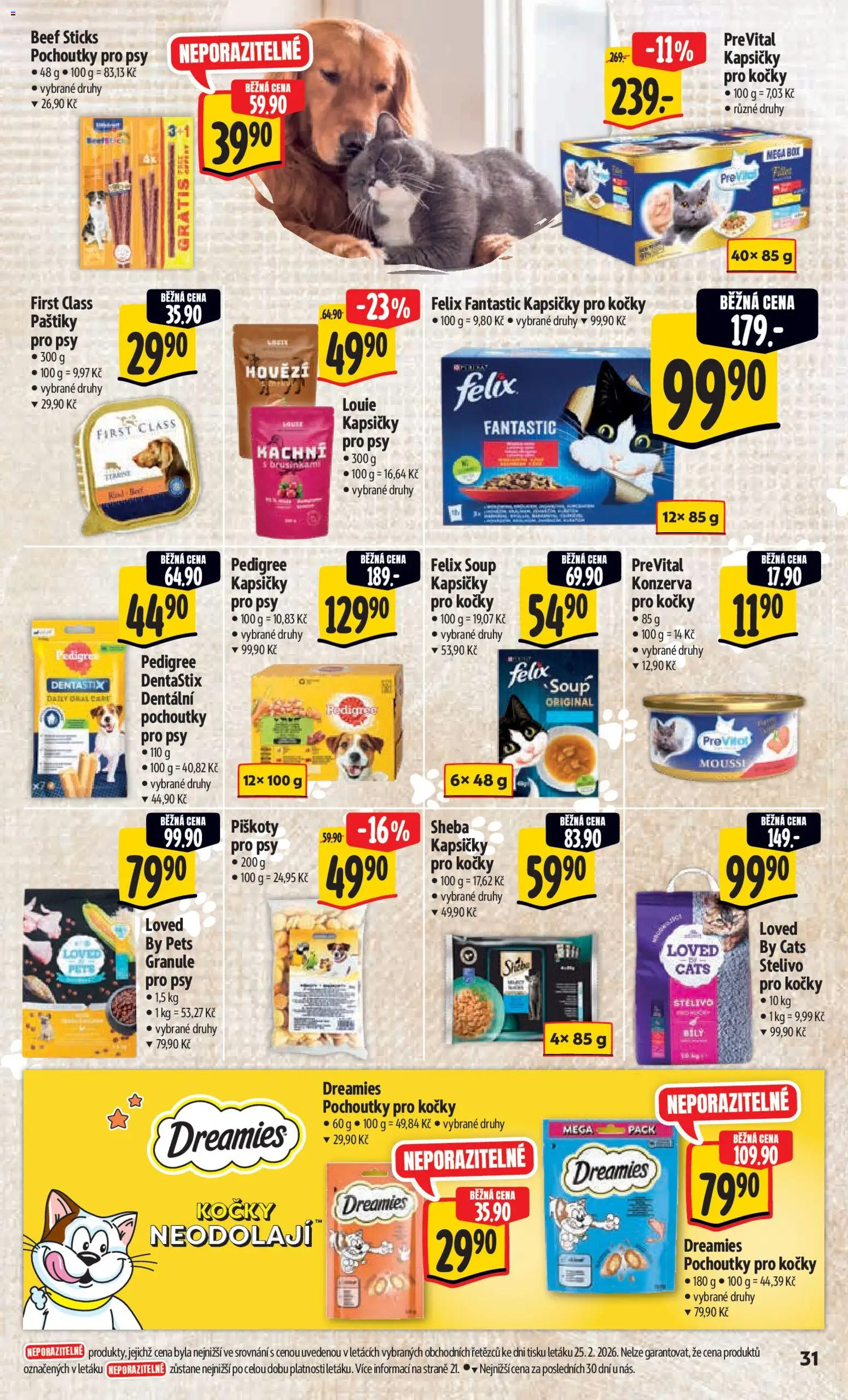 Albert leták - Hypermarket od 04.03.2026 | Strana: 39 | Produkty: Felix fantastic, Granule, Kapsičky pro kočky, Pedigree