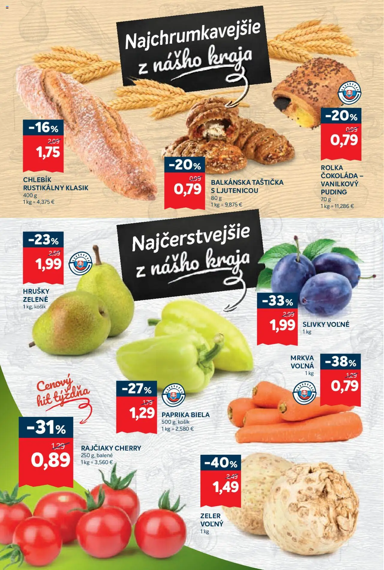 Nové Kraj akcie – leták je platný od 11.09.2025 | Strana: 2 | Produkty: Paprika, Hrušky, Slivky, Zeler