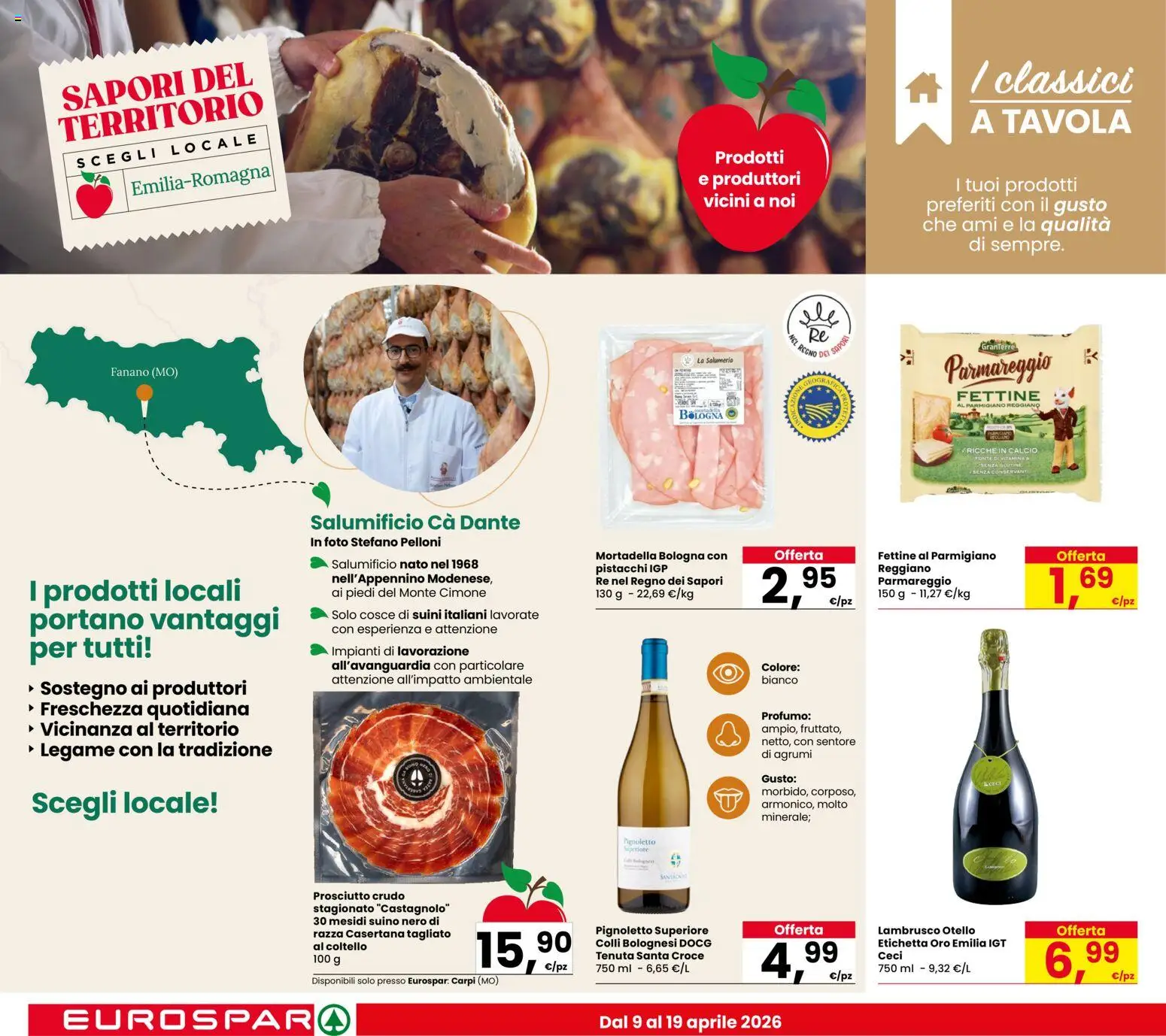 Volantino Eurospar del 09.04.2026 | Pagina: 10 | Prodotti: Prosciutto Crudo, Suino, Agrumi, Profumo