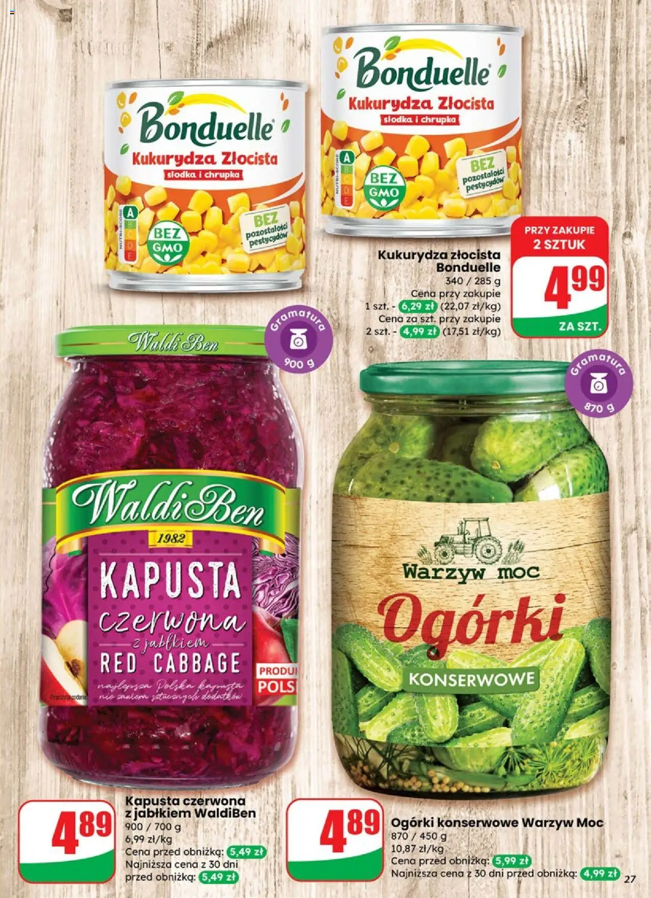 Dino Gazetka od 01.10.2025 | Strona: 27 | Produkty: Kapusta, Kukurydza, Ogórki, Ogórki konserwowe