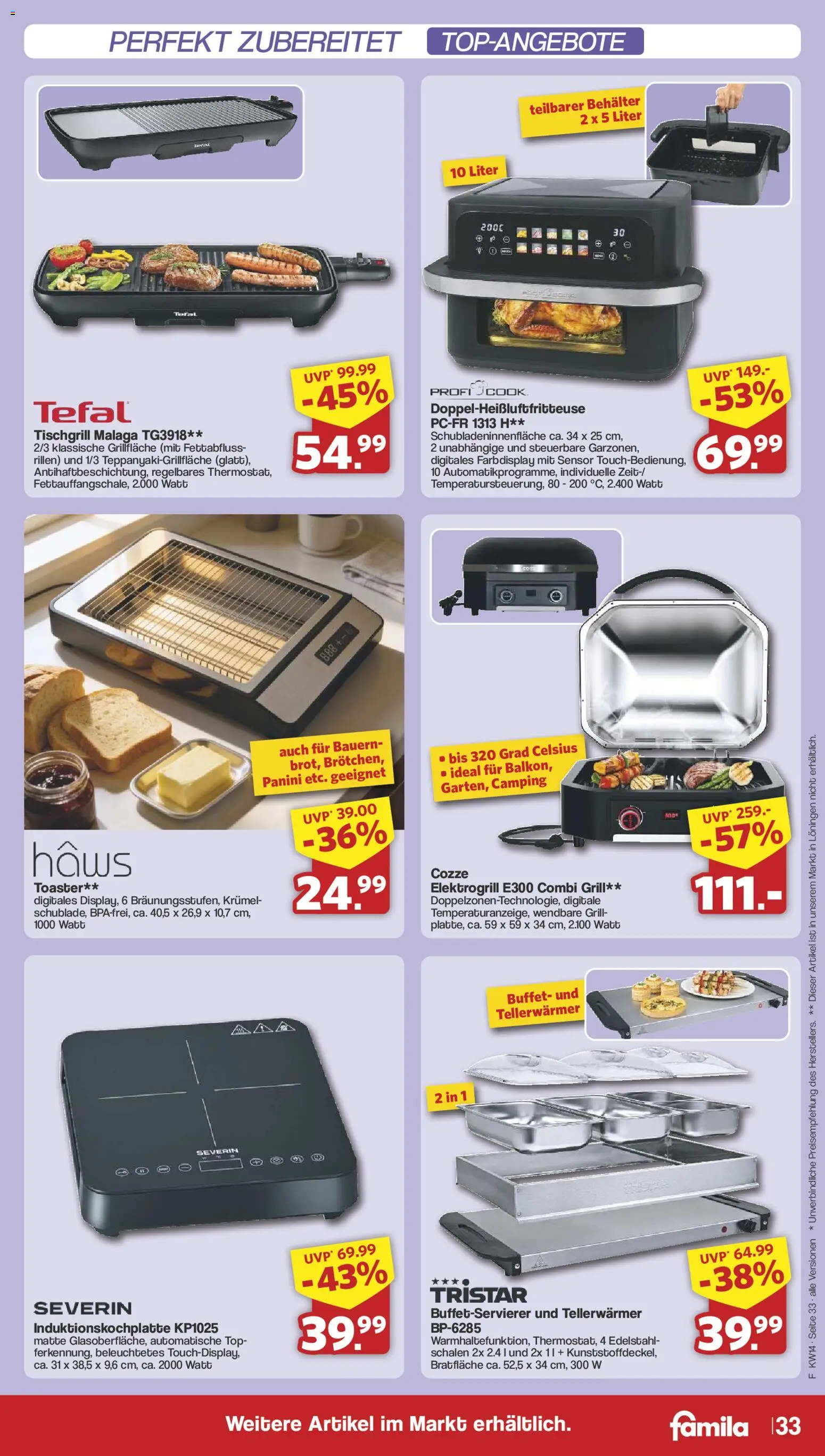 Famila Nordwest Prospekt 	 – gültig ab 30.03.2026 | Seite: 34 | Produkte: Top, Grill, Toaster