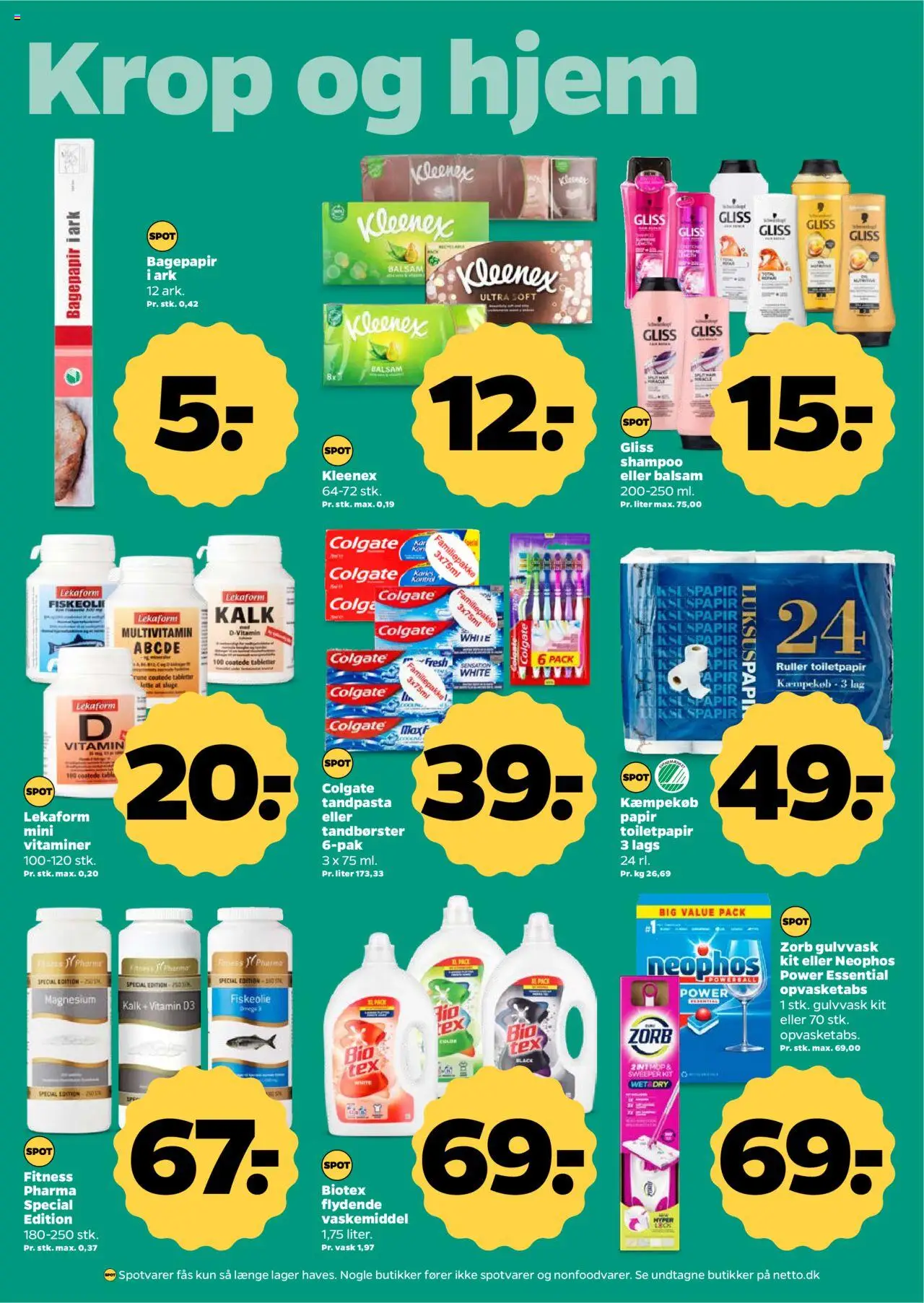 Netto tilbudsavis – gyldig fra 20.09.2025 | Side: 28 | Produkter: Shampoo, Balsam, Tandpasta, Toilet