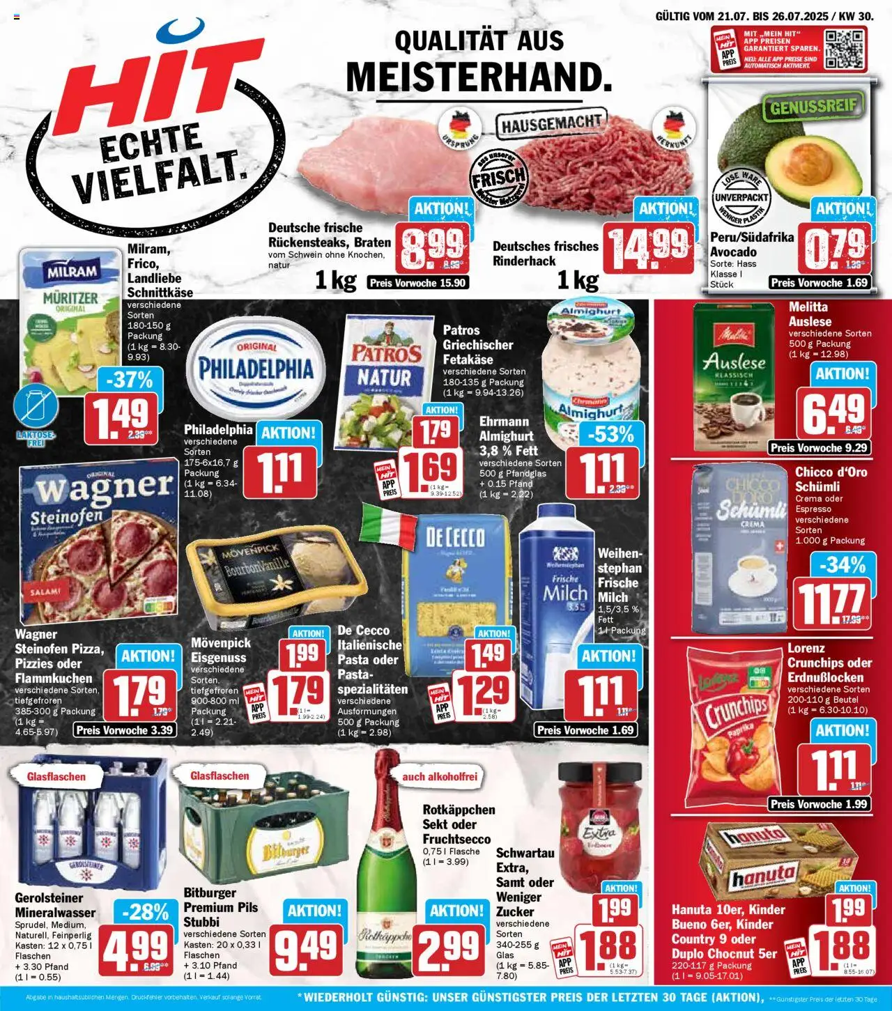 HIT Rheinland-Pfalz - gültig ab dem 21.07.2025 | Seite: 1 | Produkte: Sekt, Pils, Paprika, Gerolsteiner