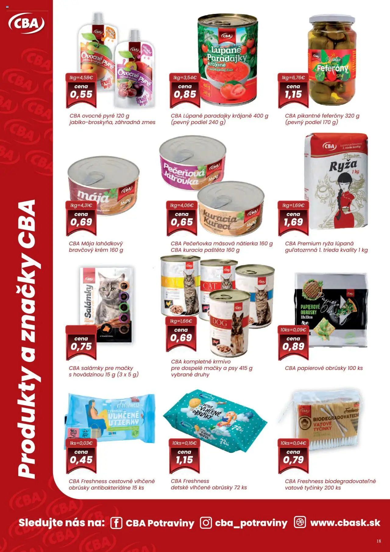 CBA Komfos leták │ platný od 03.07.2025 | Strana: 18 | Produkty: Paradajky, Ryža, Krém