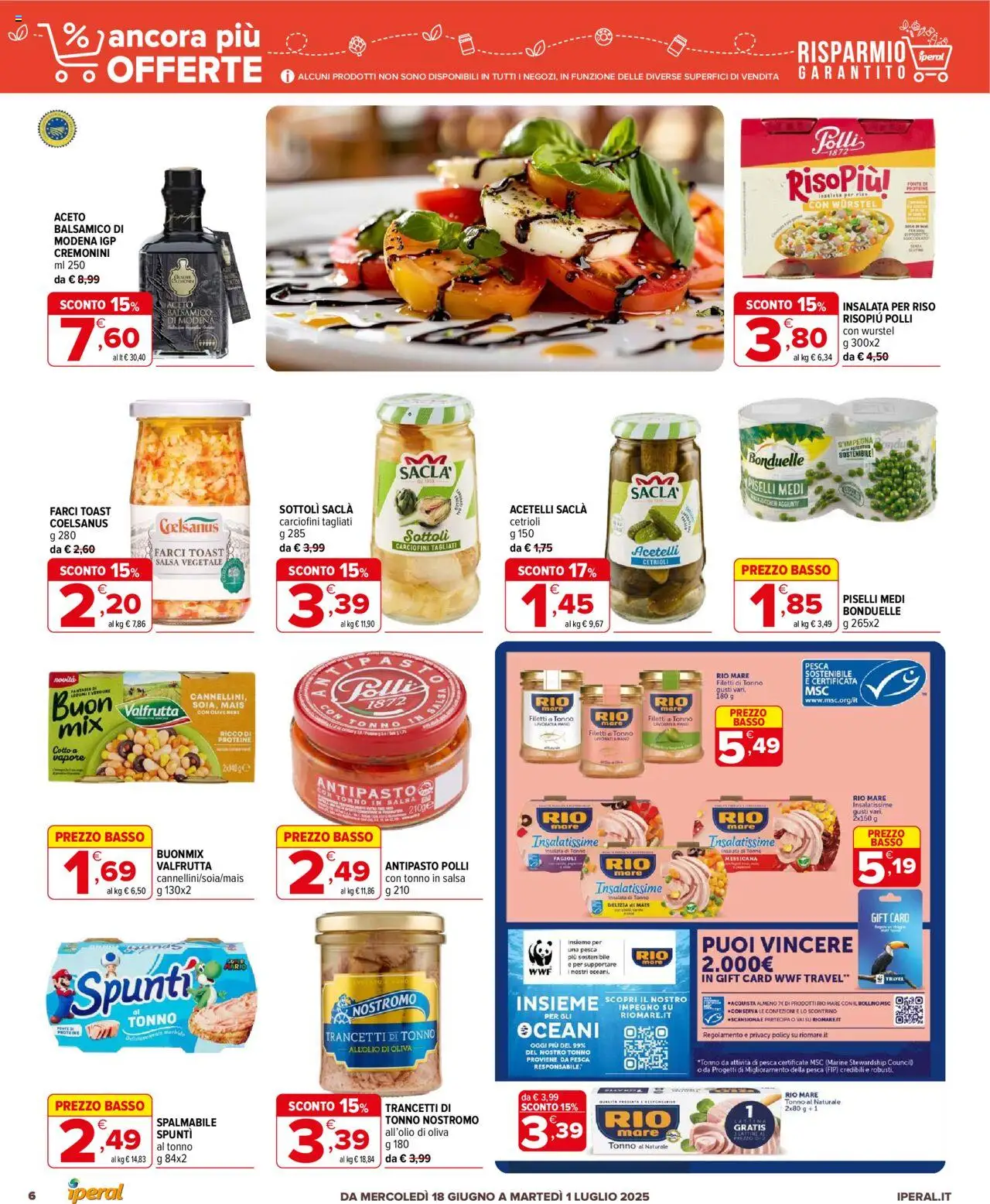 Volantino Iperal del 18.06.2025 | Pagina: 6 | Prodotti: Cetrioli, Verdure, Olive, Aceto