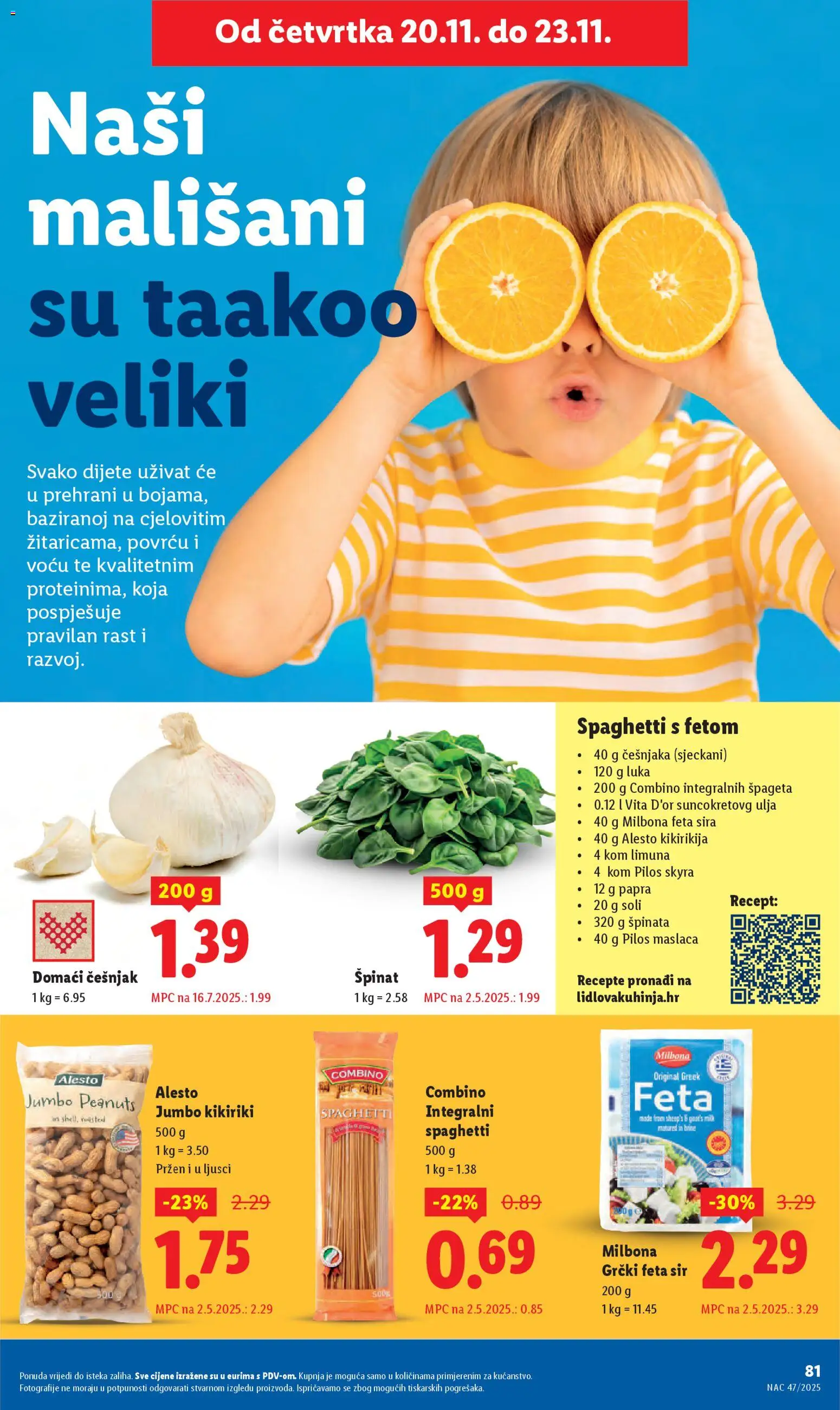 Lidl katalog | vrijedi od 17.11.2025 | Stranica: 81 | Proizvodi: Špinat, Feta, Sir, Pasta