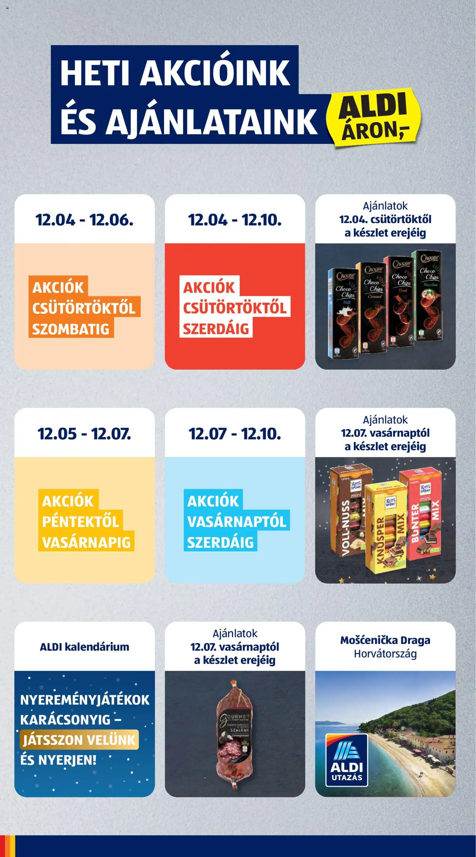 Aldi akciós ujság - amely érvényes a következő dátumtól: 04.12.2025 | Oldal: 2 | Termékek: Chips, Szalámi