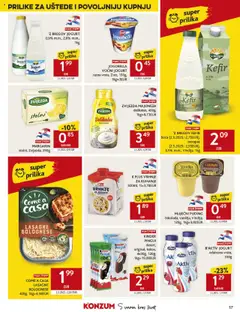 Konzum HR akciós ujság - amely érvényes a következő dátumtól: 30.07.2025 | Oldal: 17 | Termékek: Puding, Kefir, Margarin, Lasagne