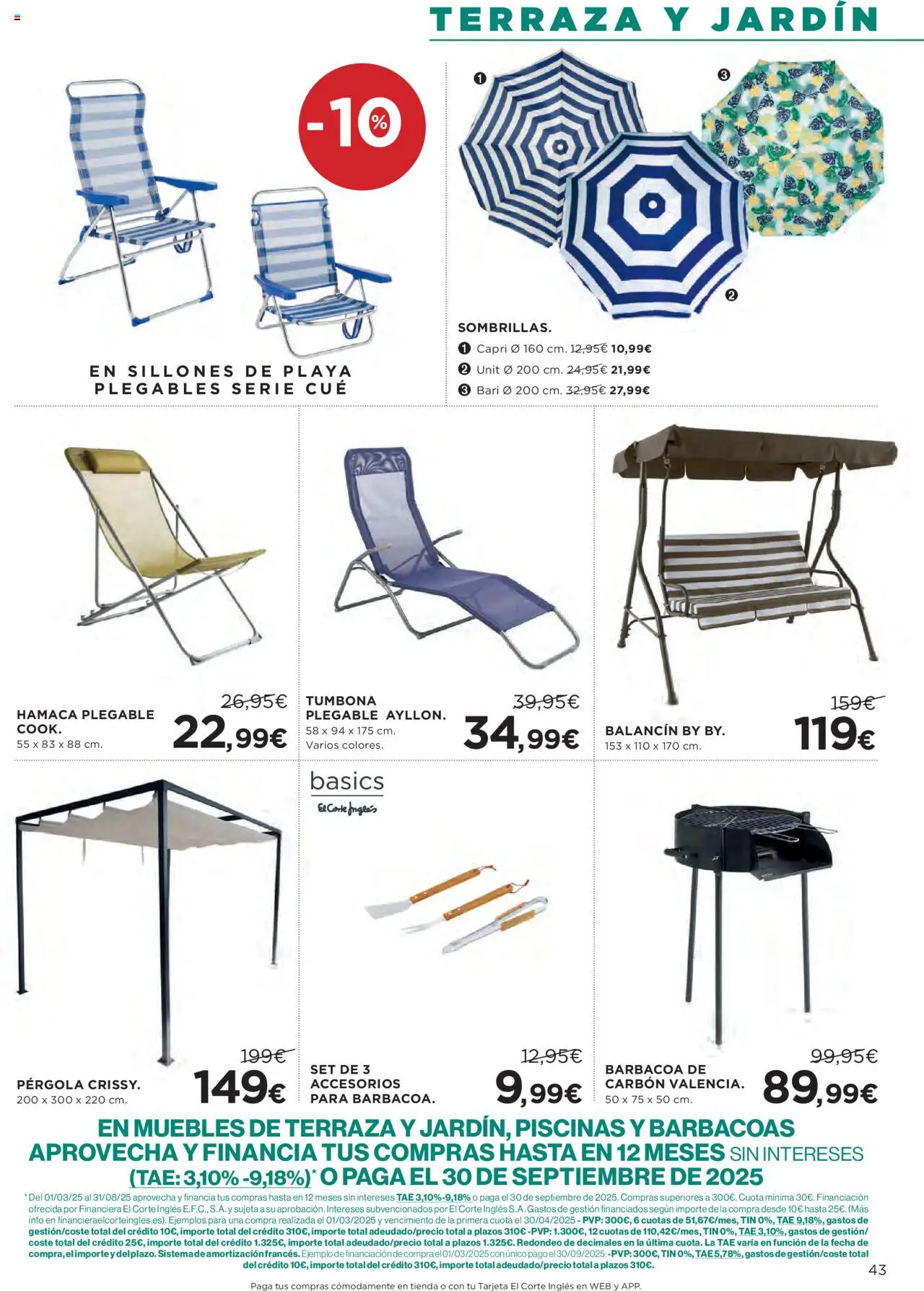 Hipercor catálogo │ válido desde el 19.06.2025 | Página: 48 | Productos: Sombrilla, Muebles, Tumbona, Barbacoa