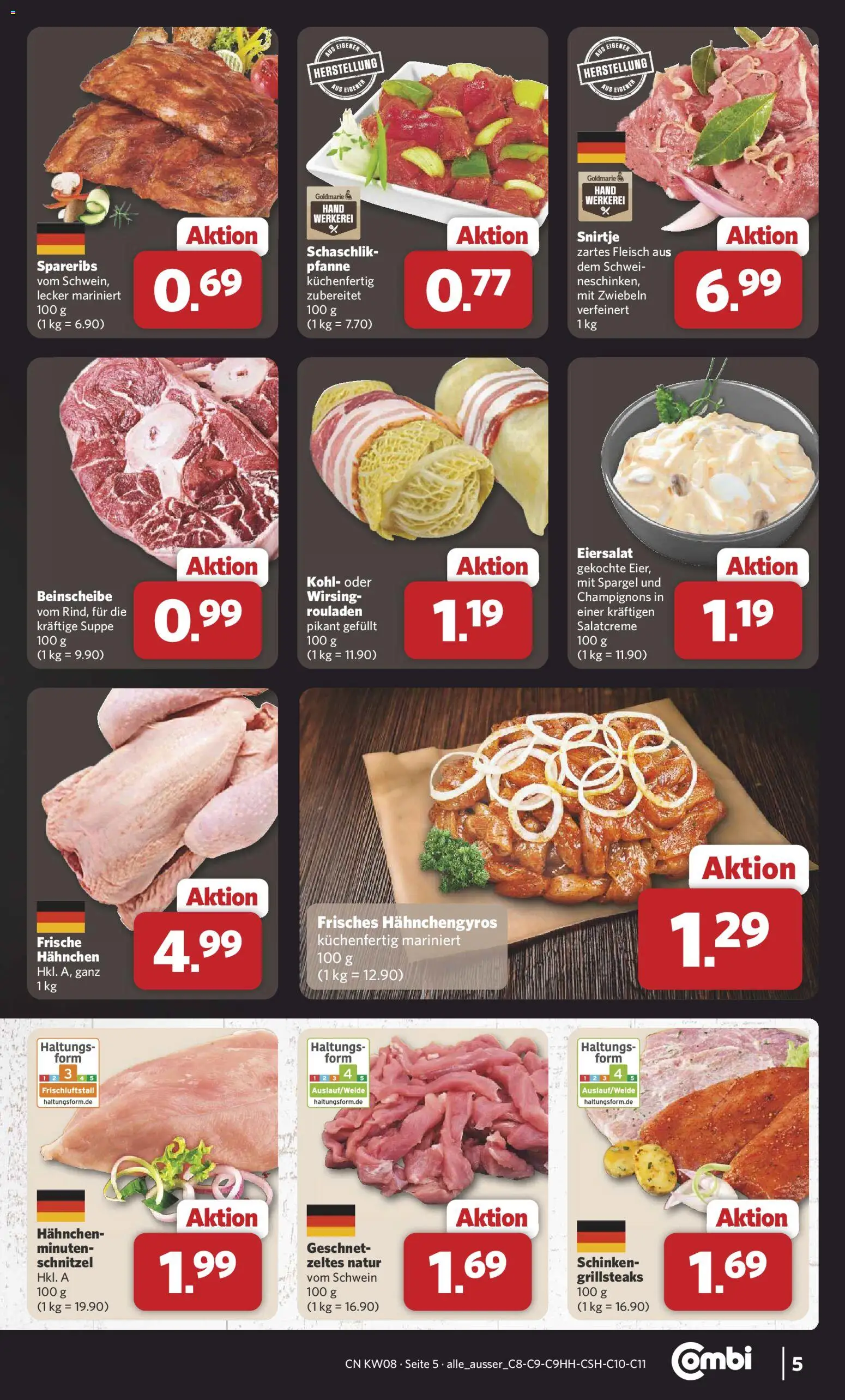 Combi Prospekt 	 – gültig ab 16.02.2026 | Seite: 5 | Produkte: Hahnchen, Spargel, Schnitzel, Schinken