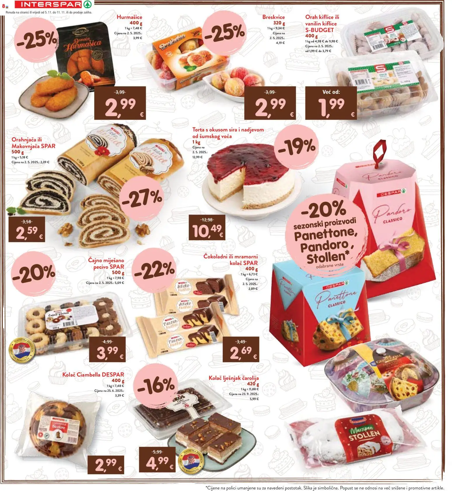 Interspar katalog | vrijedi od 05.11.2025 | Stranica: 8 | Proizvodi: Lješnjak, Pecivo, Torta, Orah