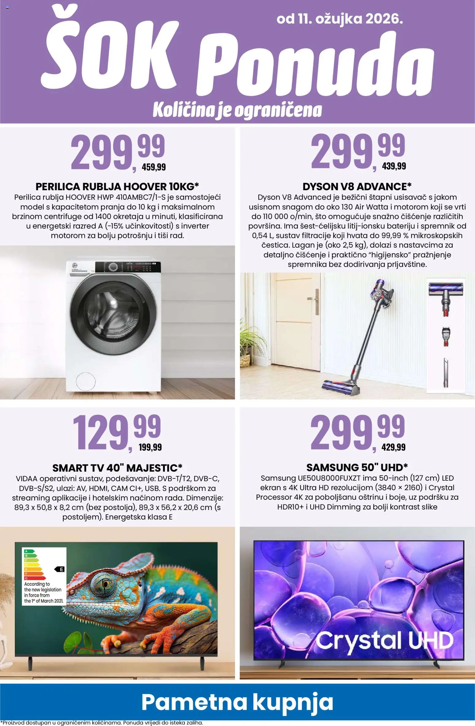 Eurospin katalog | vrijedi od 11.03.2026 | Stranica: 14 | Proizvodi: Usisavač, Smart TV, Sok, Tv