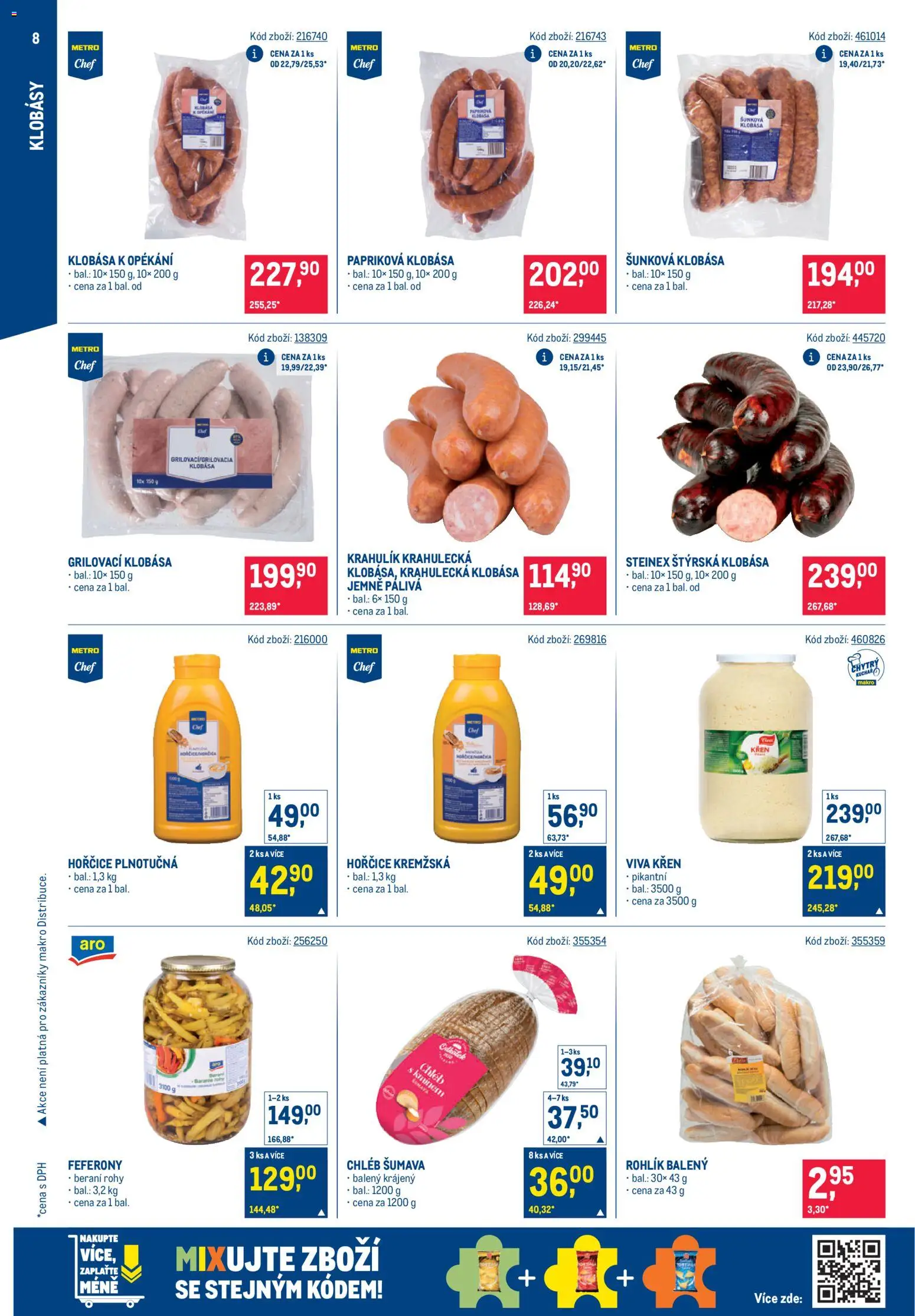 Makro leták - Street Food od 05.11.2025 | Strana: 8 | Produkty: Chléb, Klobása, Klobásy, Hořčice