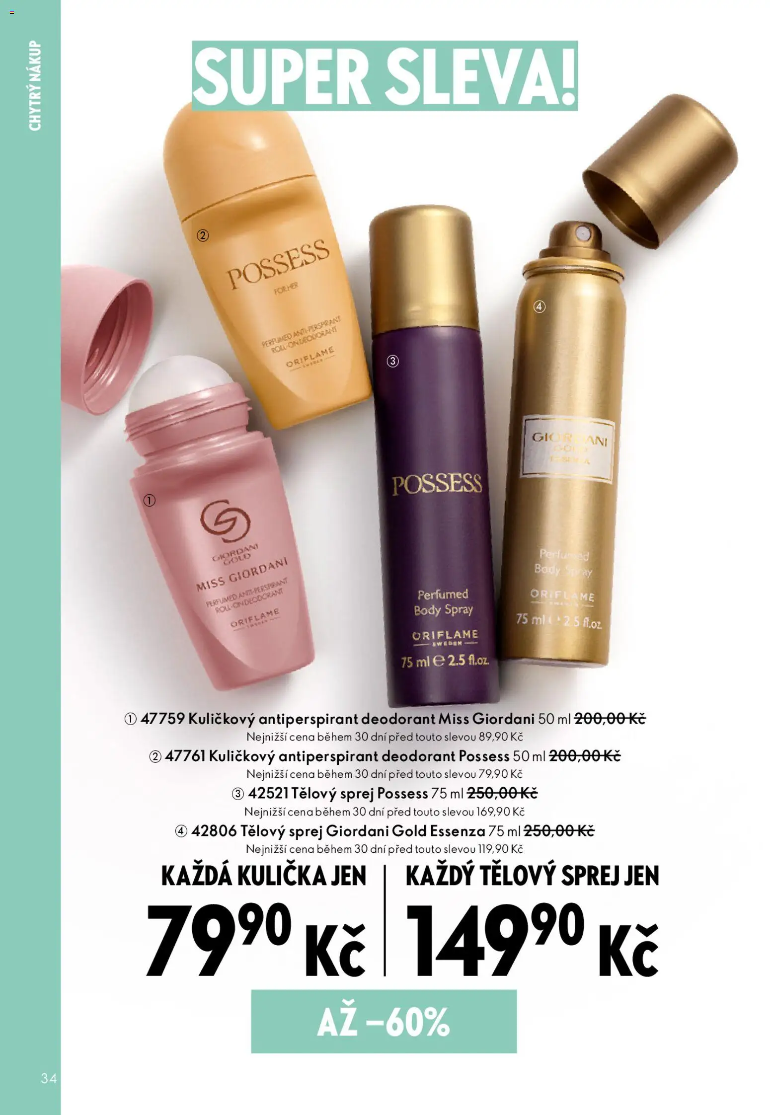 Oriflame katalog č.03/2026 od 11.02.2026 | Strana: 34 | Produkty: Deodorant, Antiperspirant, Body