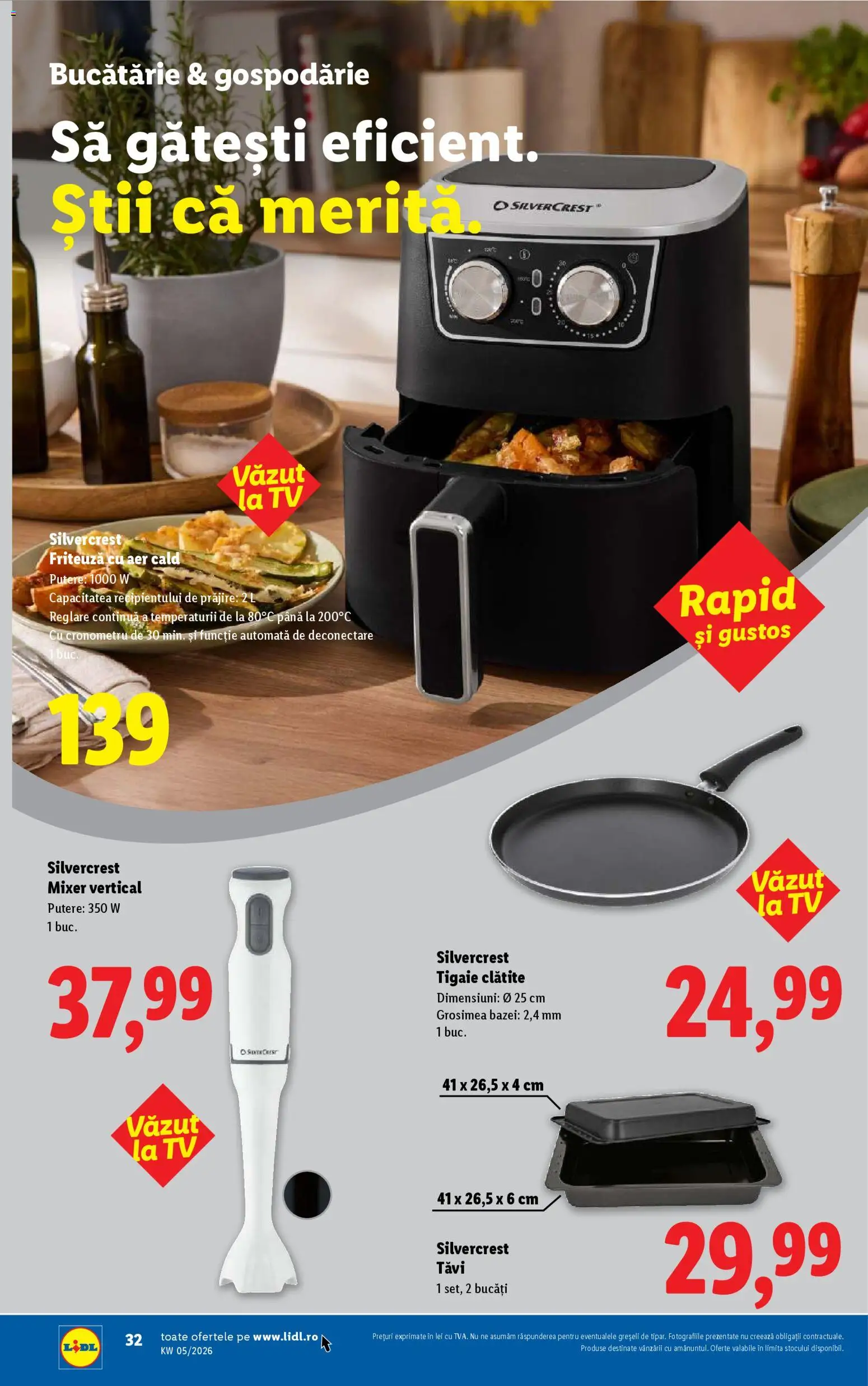 Noul catalog Lidl – valabil de la 26.01.2026 | Pagină: 32 | Produse: Tigaie, Friteuză, Bucătărie, Clătite