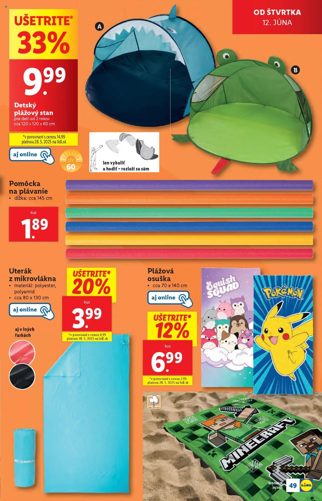 Lidl leták │ platný od 09.06.2025 | Strana: 53 | Produkty: Stan, Uterák, Osuška