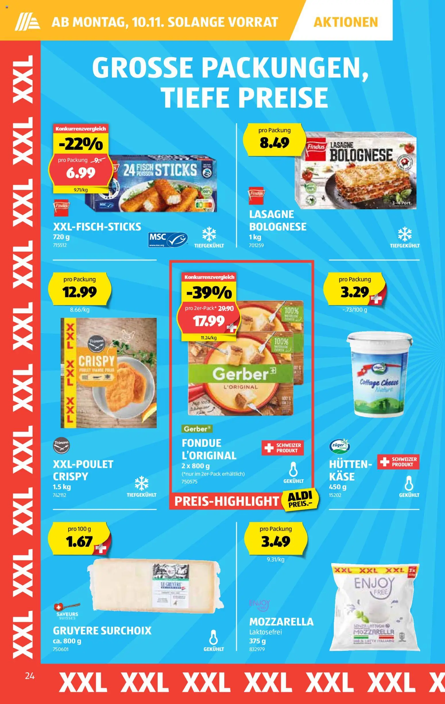 Aldi Aktionen – gültig ab 06.11.2025 | Seite: 25 | Produkte: Käse, Fisch, Fondue