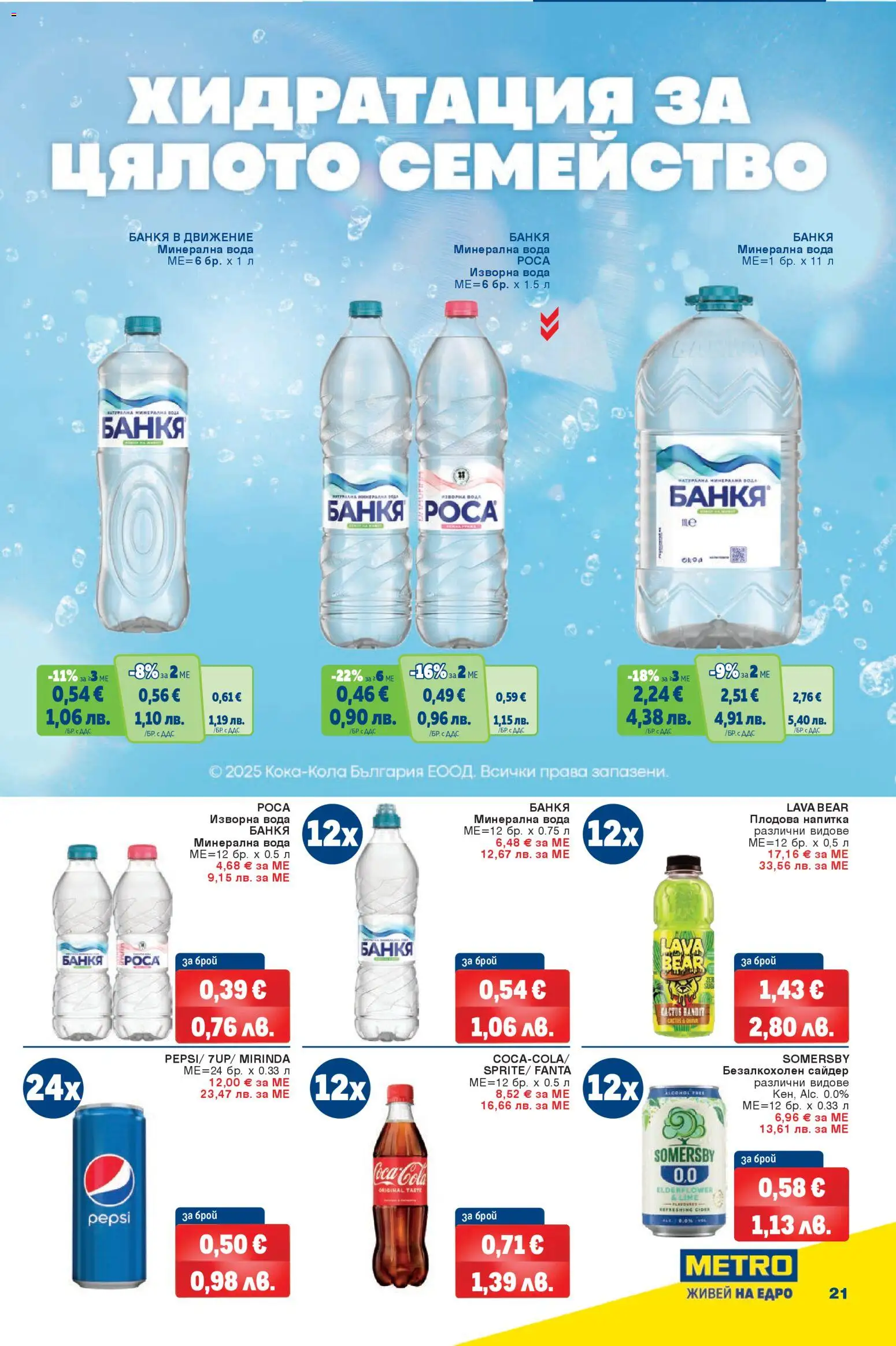 {H1} | Страница: 21 | Продукти: Минерална вода, Изворна вода, Сайдер, Плодова напитка